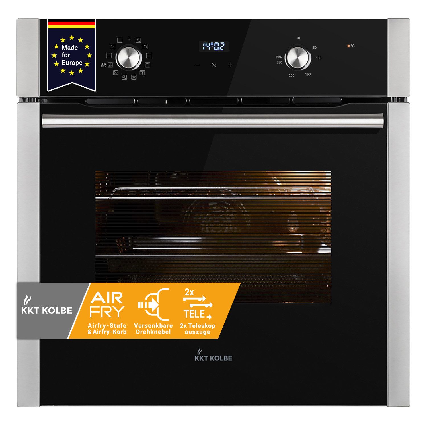 Einbaubackofen Backofen Elektroherd BO8810SS