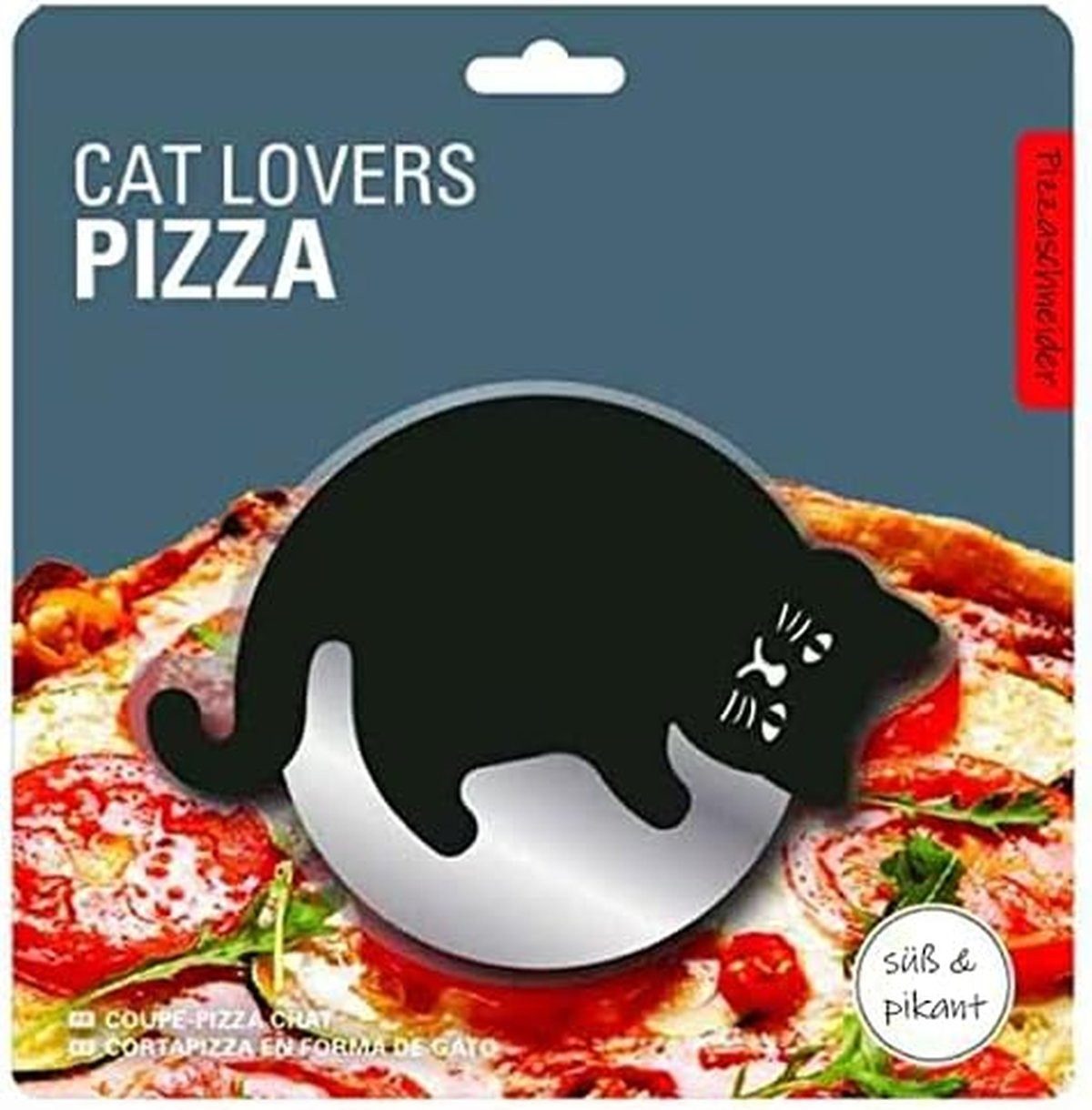 Pizzaschneider Pizzaschneider als schwarze Katze, süßer Pizzaroller, Pizzamesser