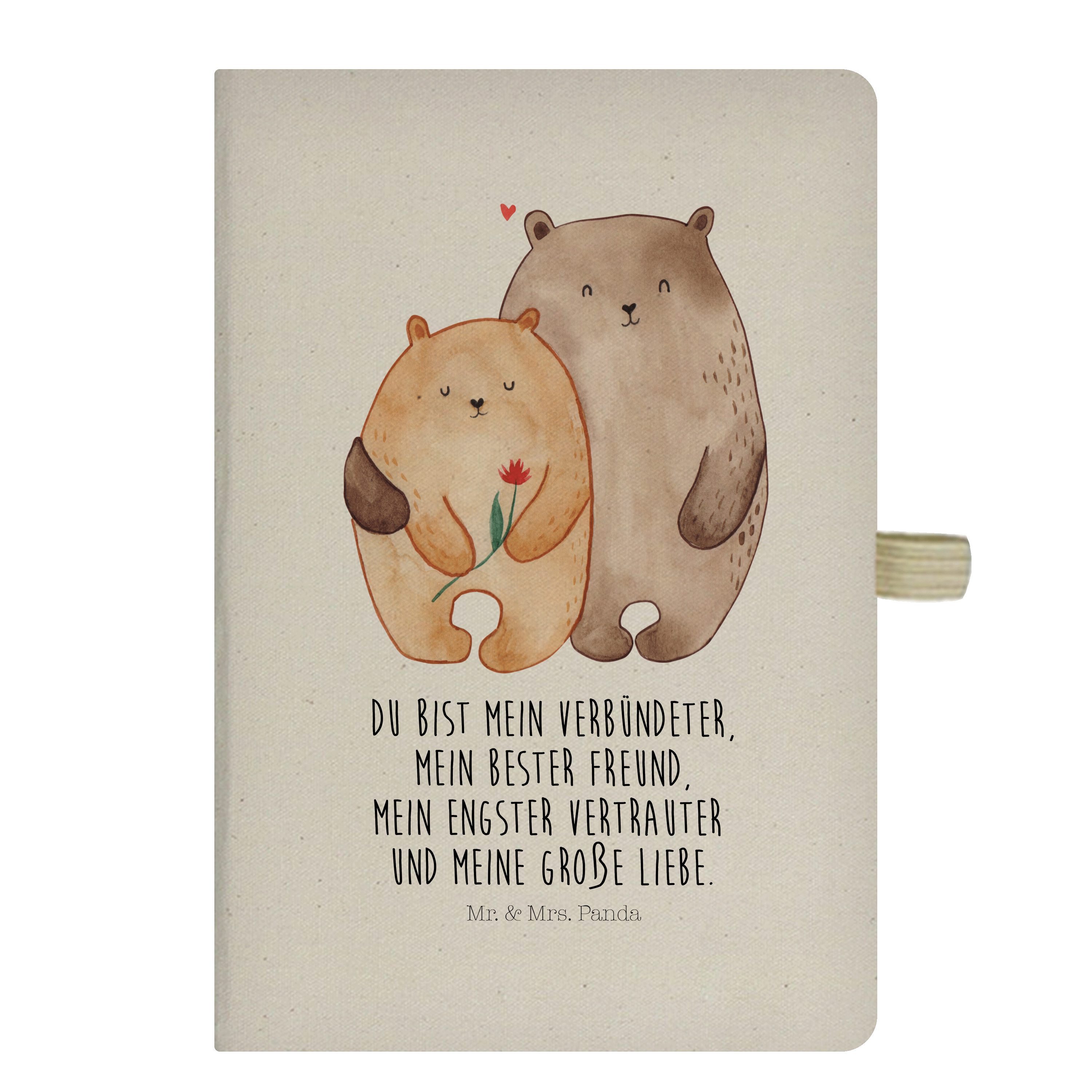 Mr. & Mrs. Panda Notizbuch Bären Liebe - Transparent - Geschenk, Freund, Notizheft, Schreibbuch, Mr. & Mrs. Panda