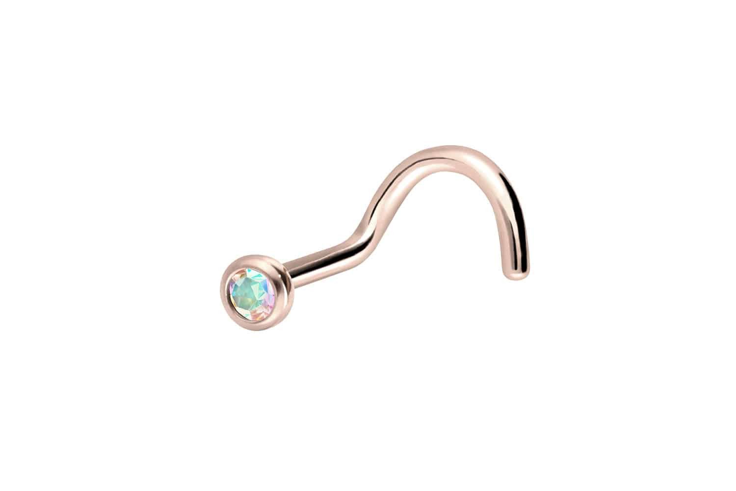 Nasenpiercing Chirurgenstahl Nasenstecker Spirale KRISTALL
