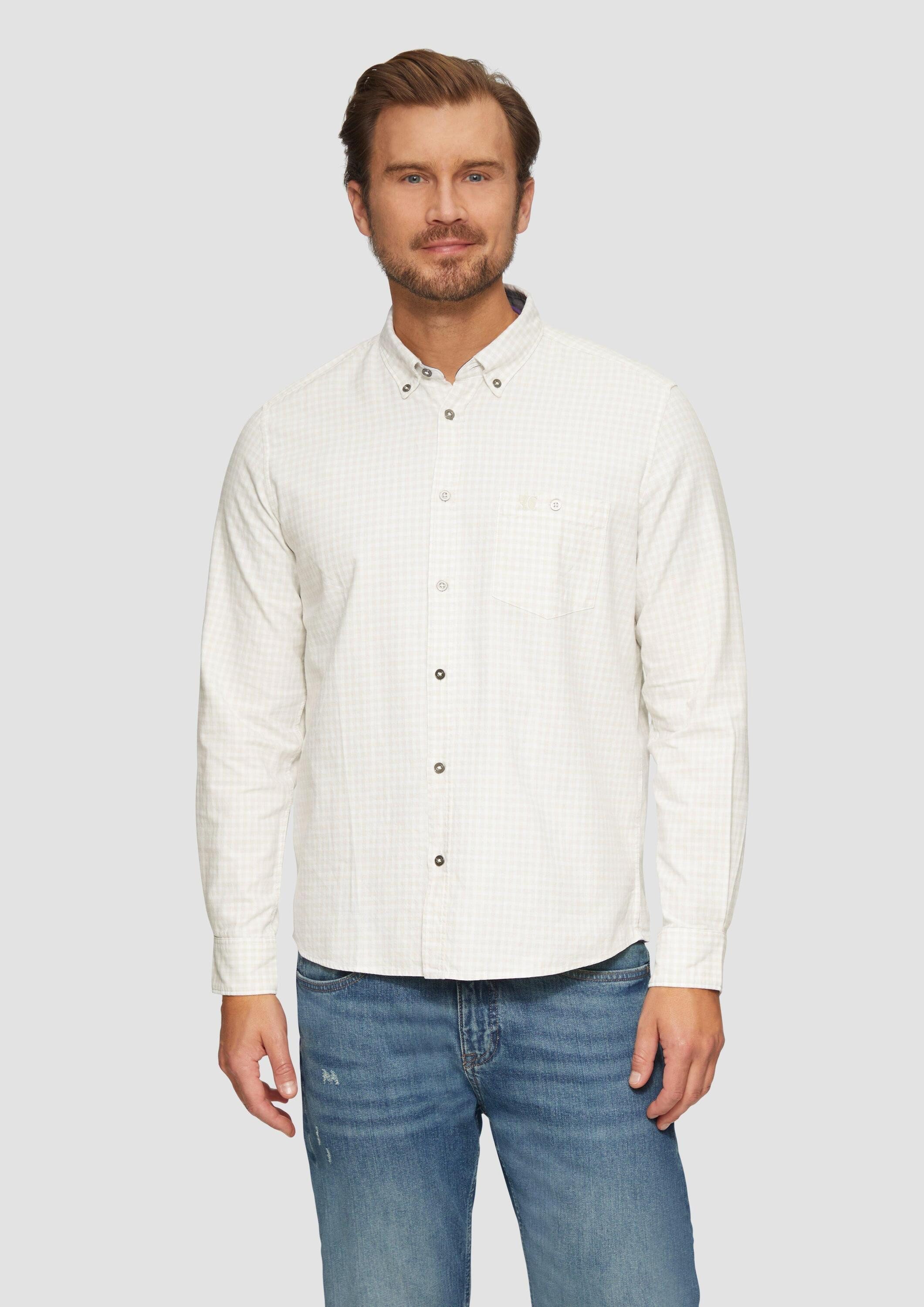 s.Oliver Langarmhemd Hemd Regular Fit: Kariertes Hemd mit Button-Down-Krage günstig online kaufen