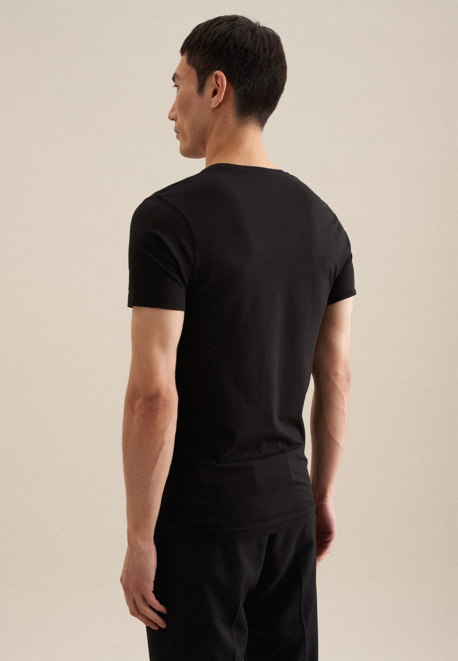 seidensticker T-Shirt Schwarze Rose Kurzarm V-Neck günstig online kaufen