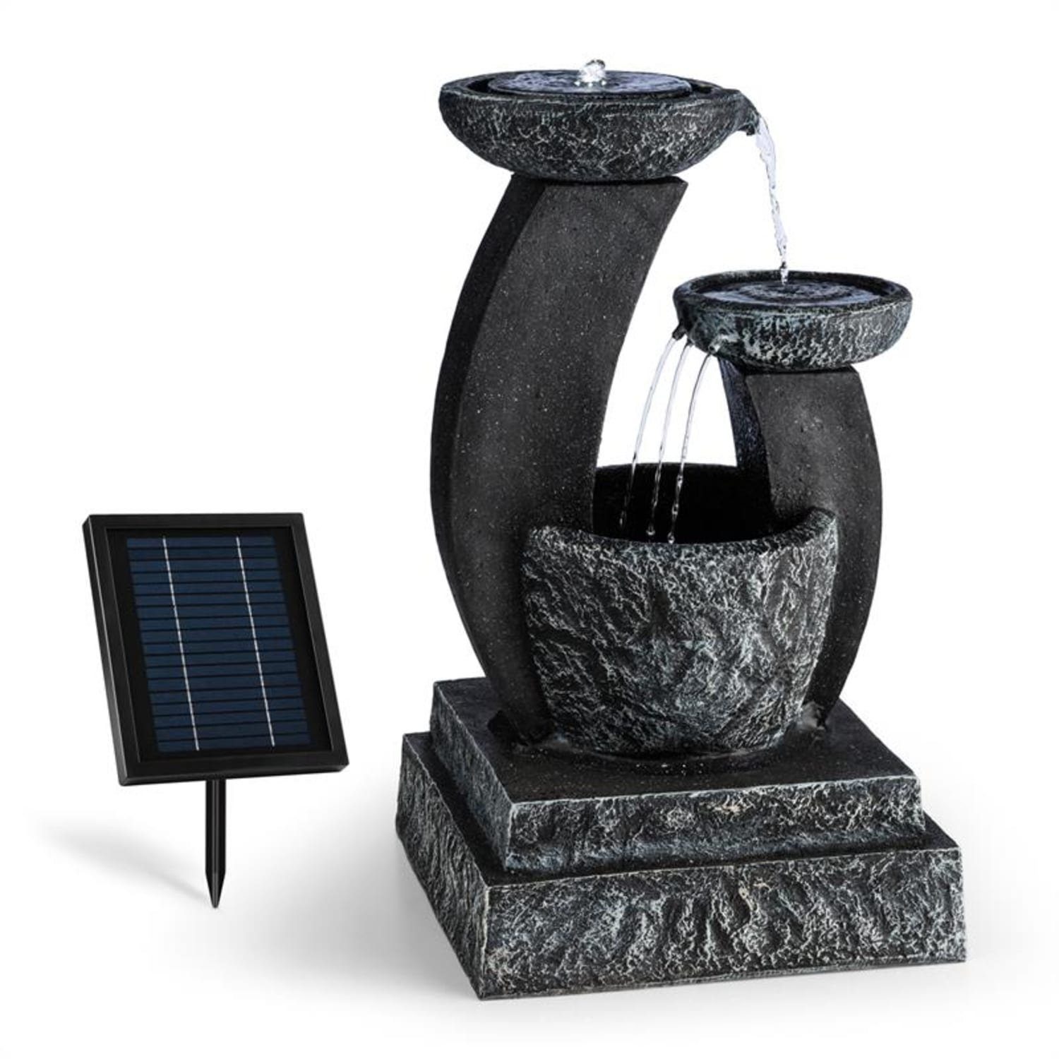 blumfeldt Wasserspiel Fantaghiro Zierbrunnen, 41 terasse solar (Set, zimmer zier Anschlussmaterial), spring brunnen Breite, outdoor inkl. led-beleuchtung cm und Pumpe,Solarpanel;LED-Beleuchtung