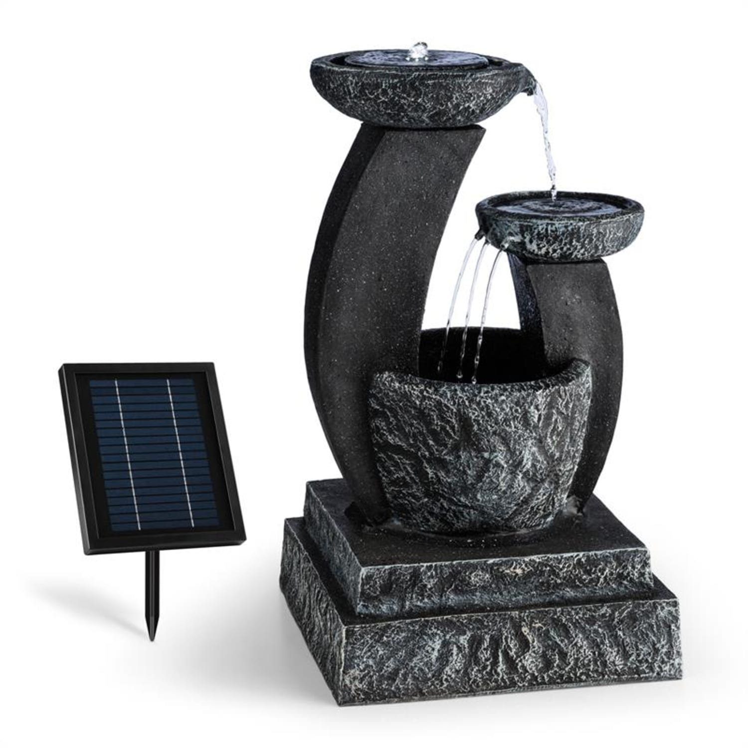 blumfeldt Wasserspiel Fantaghiro, 41 cm Breite, (Set, inkl. Pumpe,Solarpanel,LED-Beleuchtung und Anschlussmaterial), spring zimmer zier brunnen led-beleuchtung terasse solar outdoor