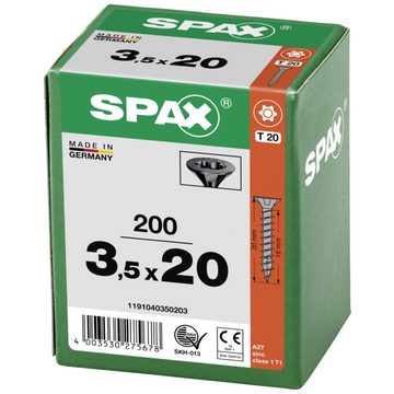 SPAX Schraube SPAX 1191040350203 Holzschraube 3.5 mm 20 mm T-STAR plus Stahl sch
