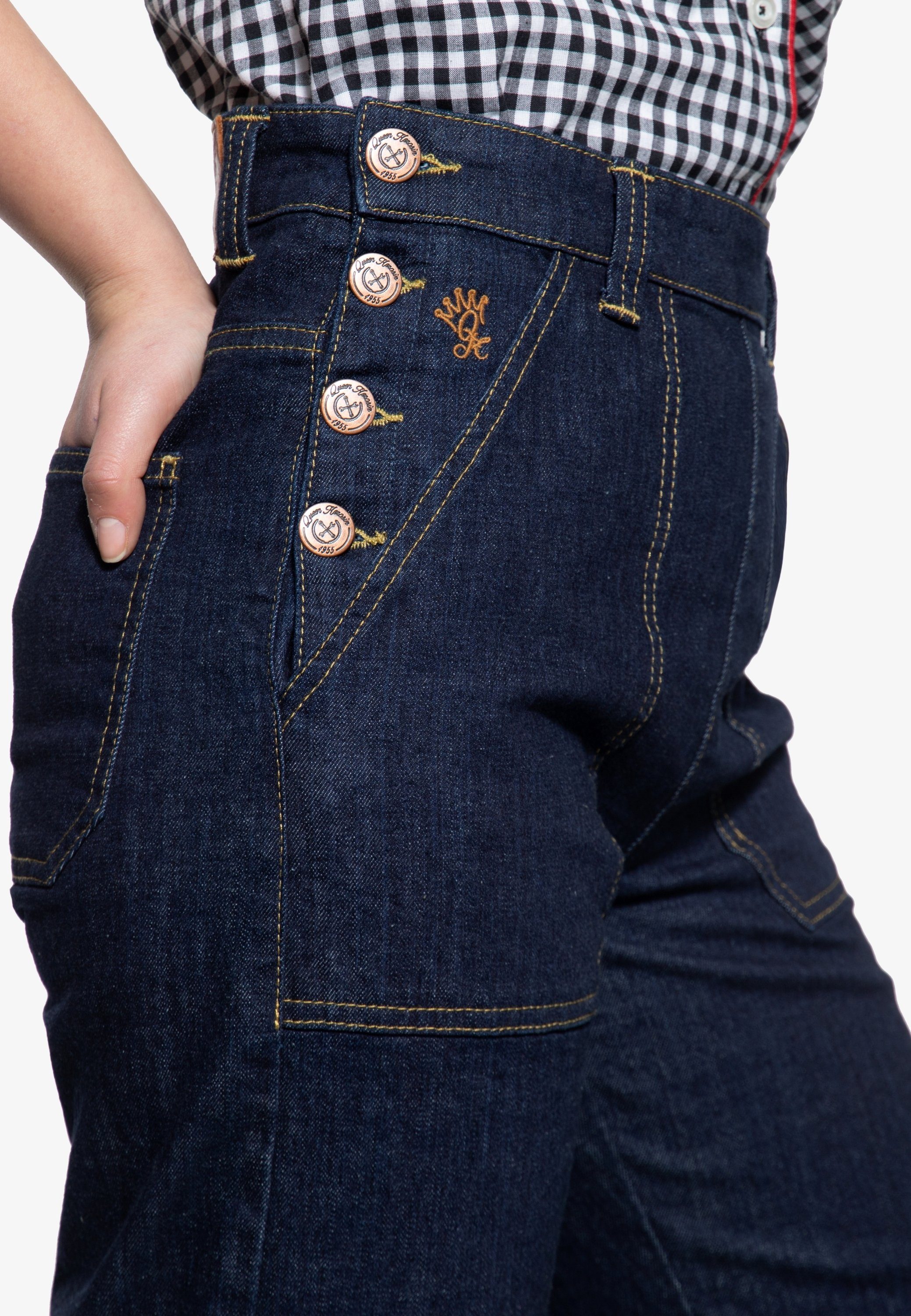 QueenKerosin Straight-Jeans im Vintage High Fit Waist