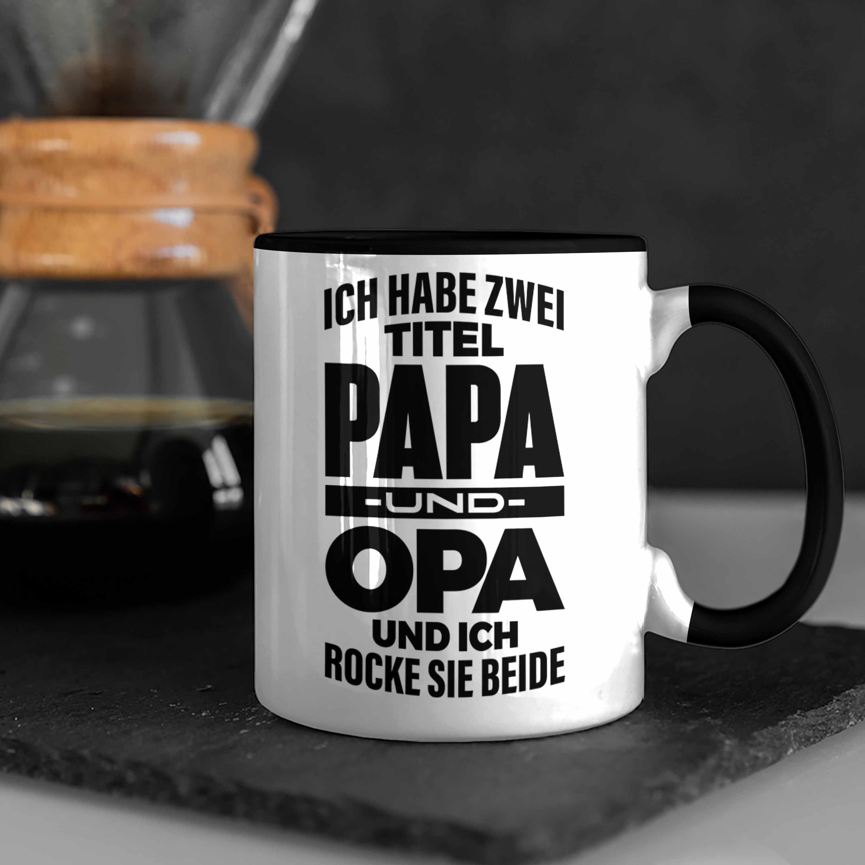 Tasse - Opa Papa Trendation Trendation Weihnachten Schwarz Geburtstag Geschenk für Bester Opa Tasse Tasse und Lustige Opa