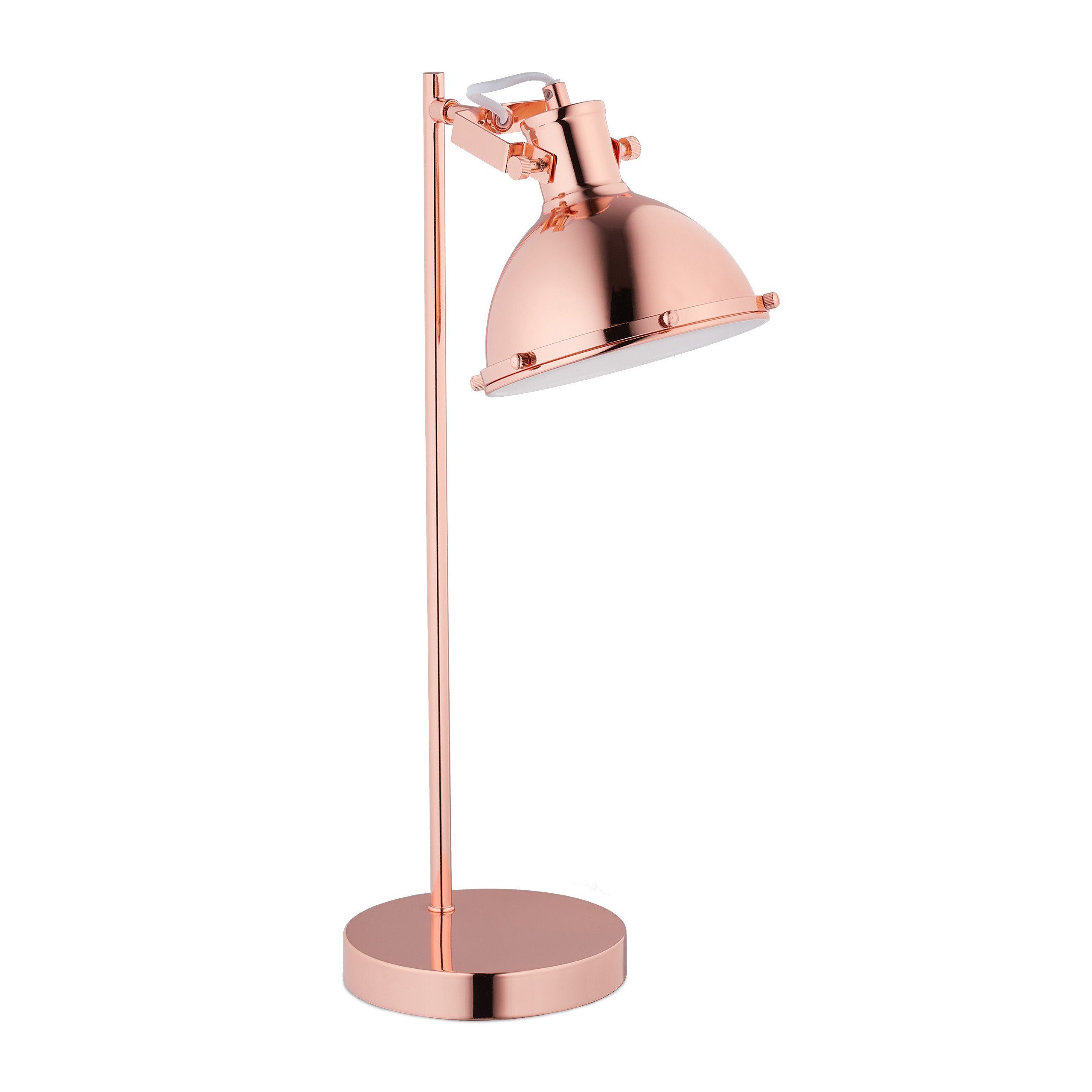 Retro in Schreibtischlampe Schreibtischlampe relaxdays Roségold