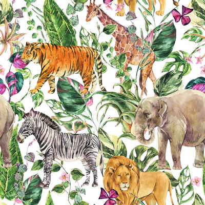 Fasana Papierserviette 20 Servietten Tropical Wilderness 33x33cm, (20 St)