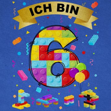 Shirtracer T-Shirt Ich bin 6 Bausteine (1-tlg) 6. Geburtstag