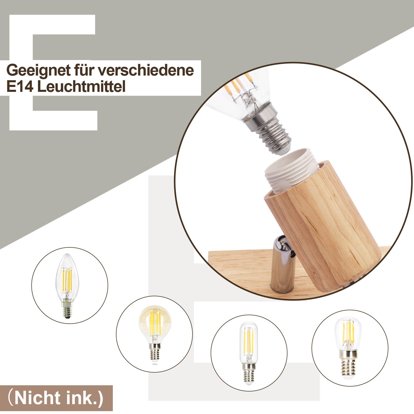 ZMH Deckenstrahler Wohnzimmer 3 Flammig Schwenkbar 350° E14 Deckenleuchte S günstig online kaufen