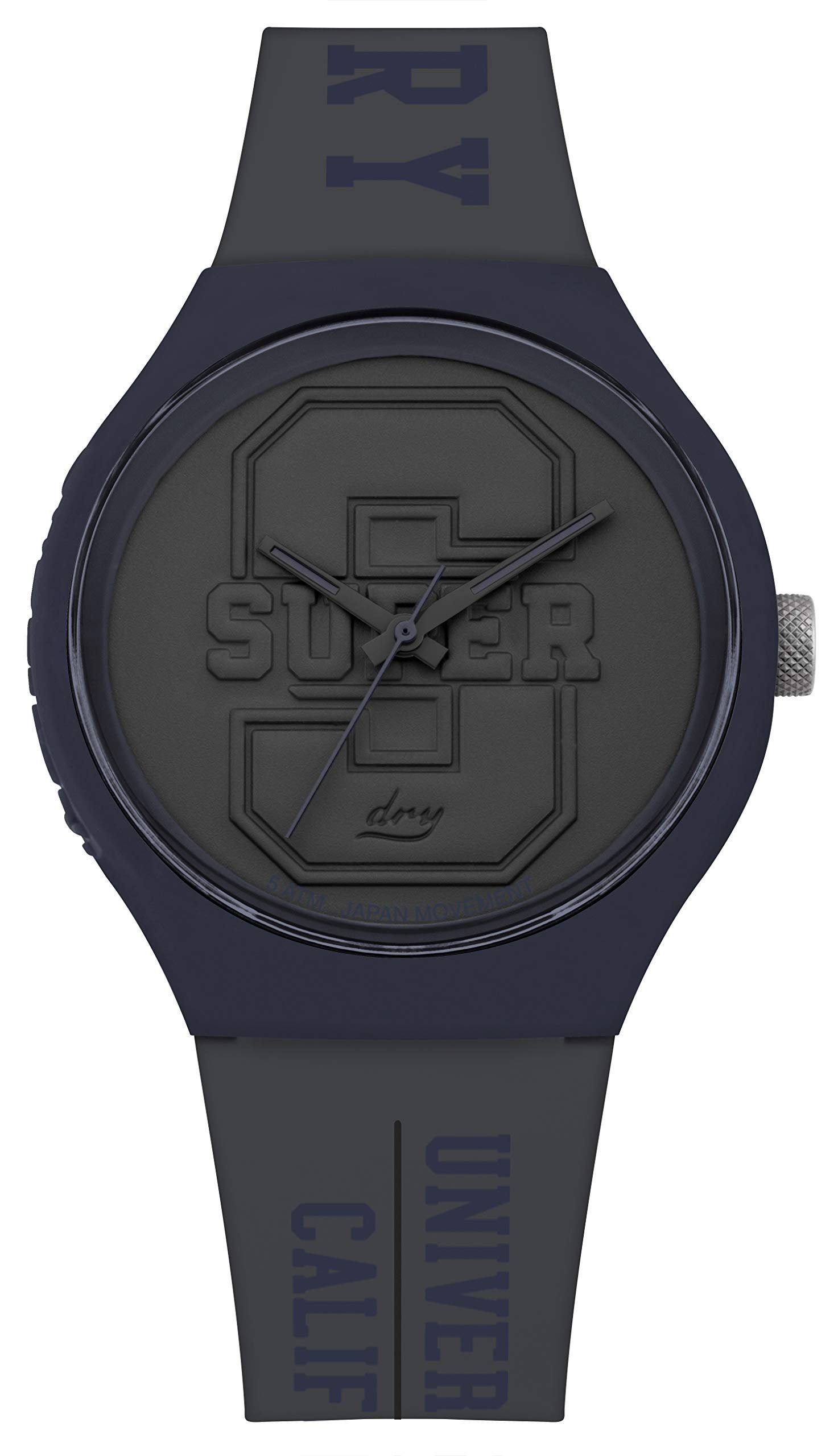 Herren Silikon Superdry Superdry Armband Quarz Analog SYG240EU Quarzuhr, Uhr mit