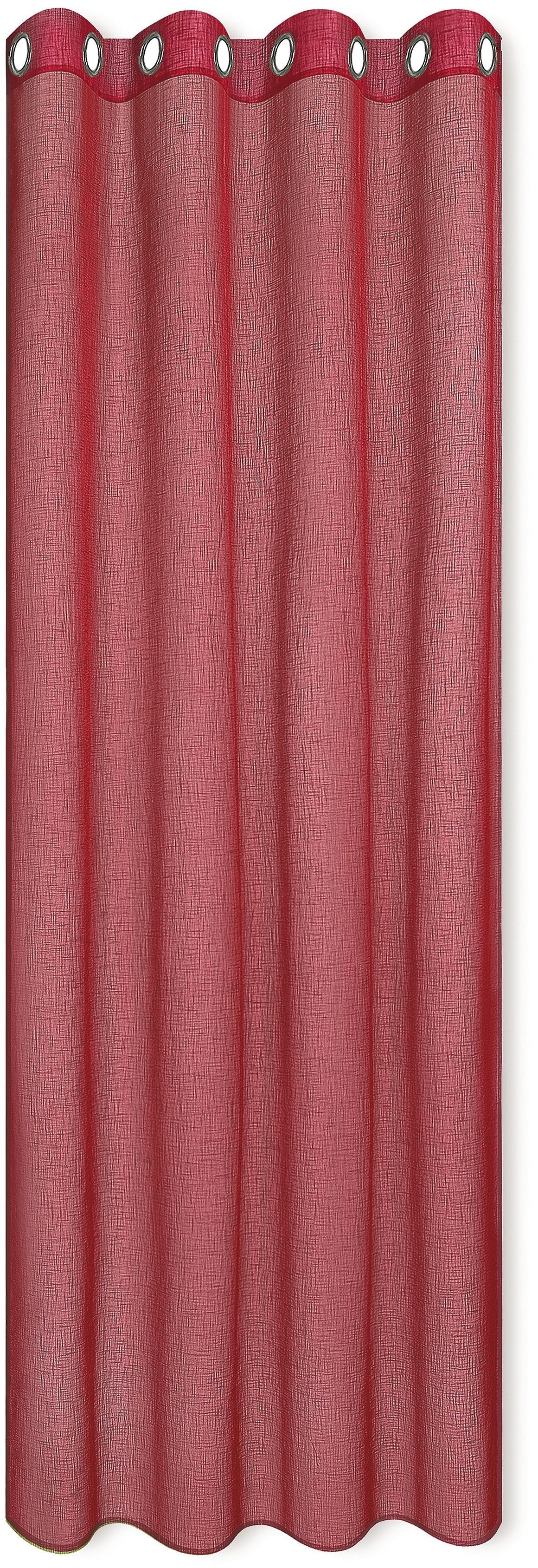 Vorhang MIRANDA, Happy Home, Ösen (1 St), halbtransparent, HxB: 235x140, halbtransparent rot