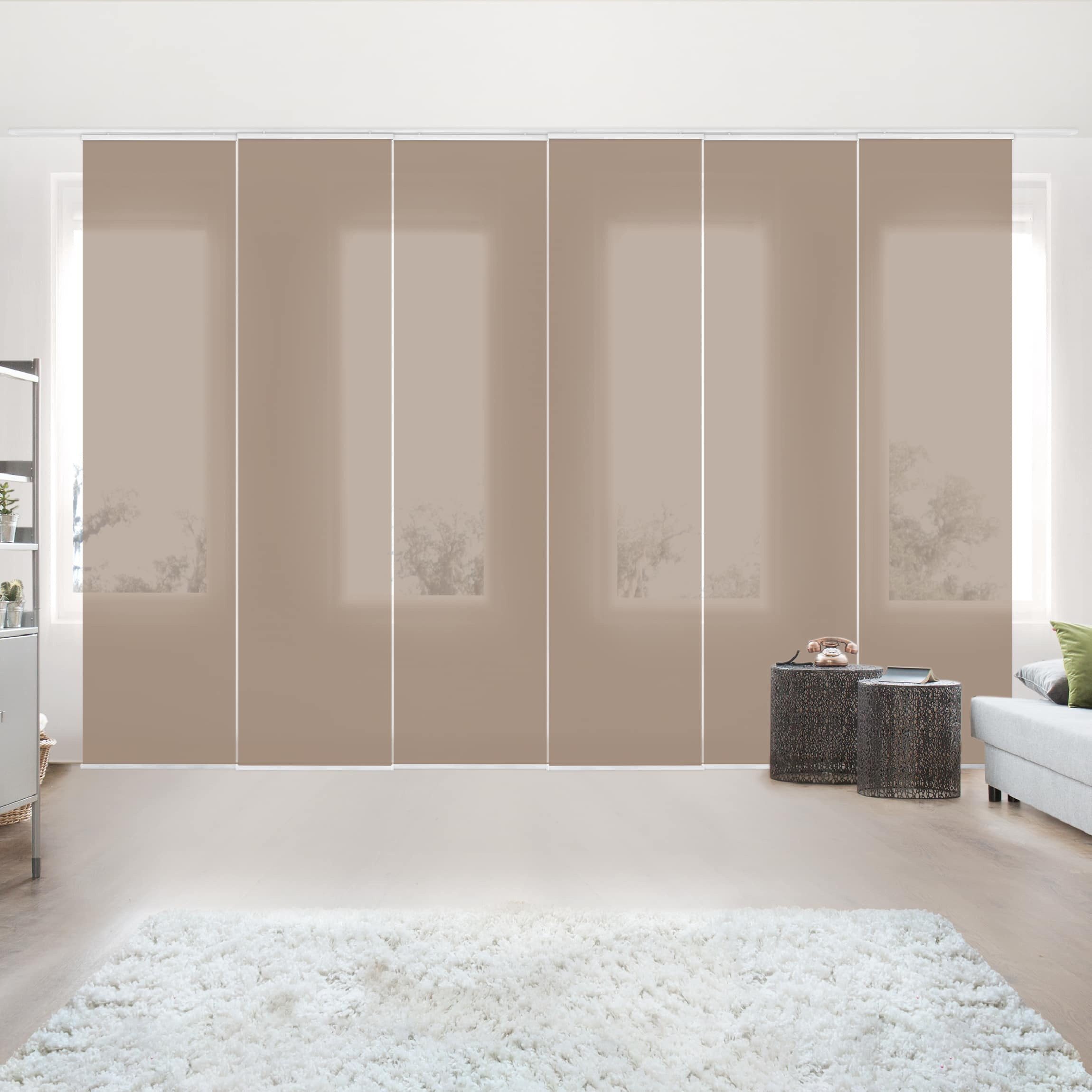Bilderdepot24 Schiebegardine modern Flächenvorhang blickdicht Mocca, günstig online kaufen