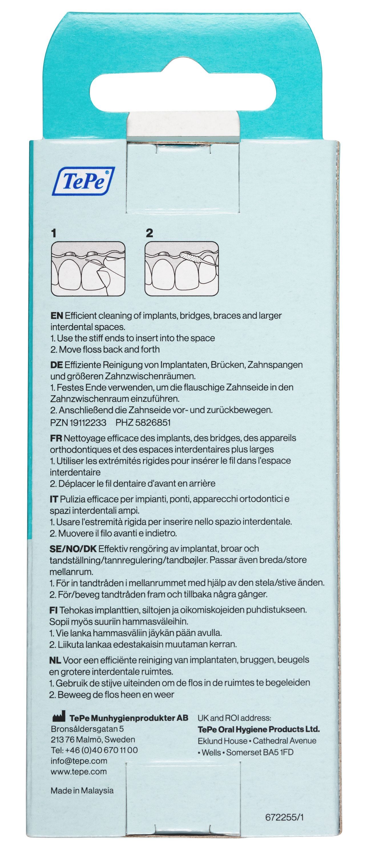 TePe Zahnseide TePe Bridge & Implant Floss (3er Set), (3er Set, 3-St)
