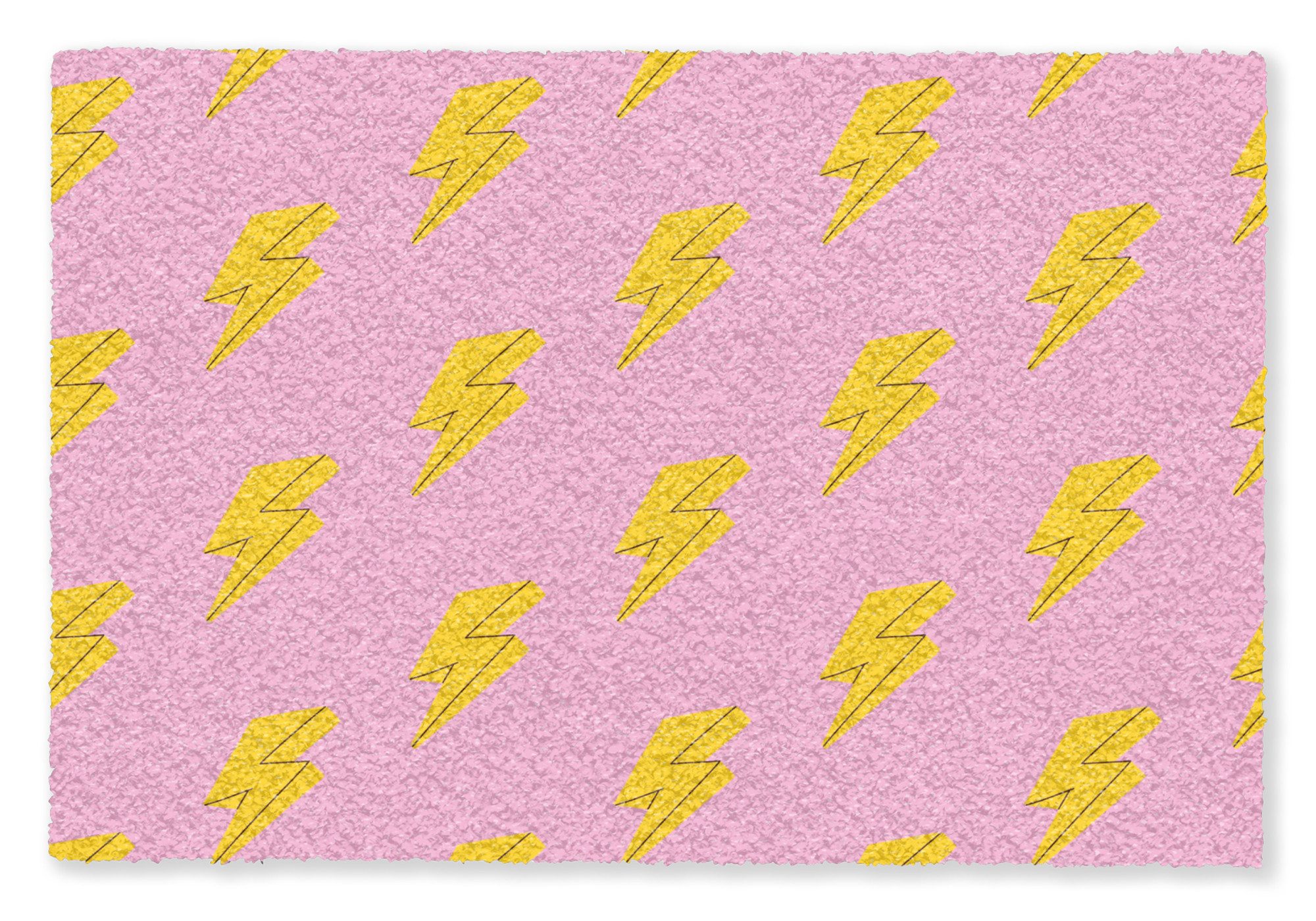 MuchoWow Fußmatte Blitze - Muster - Gelb - Rosa, Rechteckig, innen Schmutzfangmatte, Tür, Schmutzfänger Flur, Teppich 60x40 cm