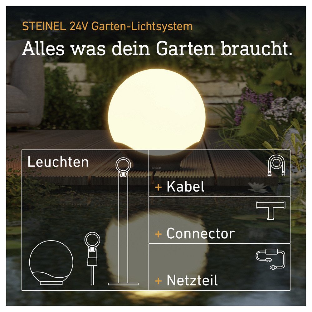 steinel LED Flutlichtstrahler Steinel LED AUSSENLEUCHTE KUGEL C 24V 40CM 089375 LED-Leuchtkugel 9.0