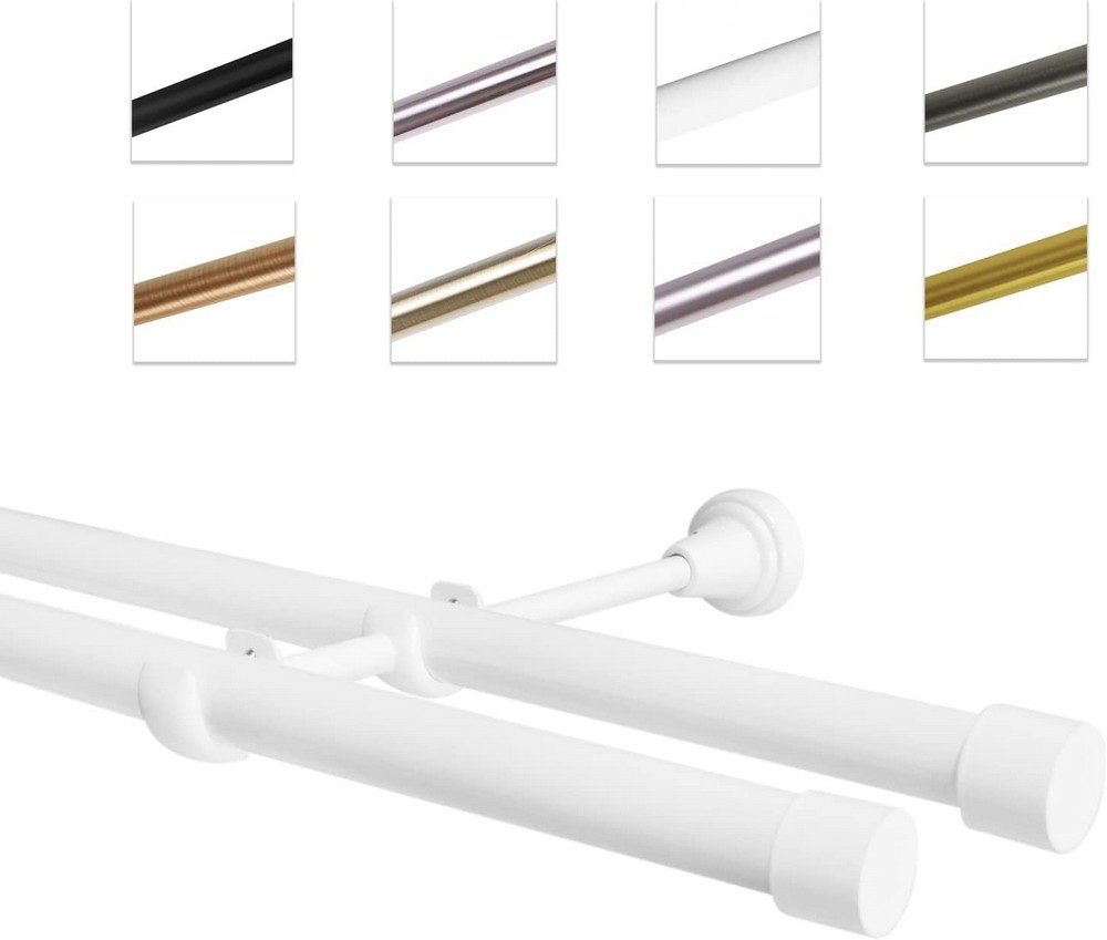 MDEKOR Gardinenstange Vorhangstange 19mm, 2-läufig, 2-läufig Wandmontage, 1 günstig online kaufen