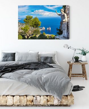Pixxprint Leinwandbild Insel Capri in Italien, Insel Capri in Italien (1 St), Leinwandbild fertig bespannt, inkl. Zackenaufhänger