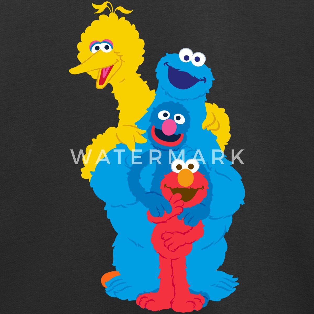 Spreadshirt Sweatshirt Sesamstraße Elmo Grobi Krümelmonster Bibo Kinder Premium Pullover (1-tlg)