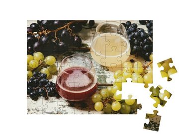 puzzleYOU Puzzle Federweißer: Rot- und Weißwein mit wenig Alkohol, 48 Puzzleteile, puzzleYOU-Kollektionen Wein