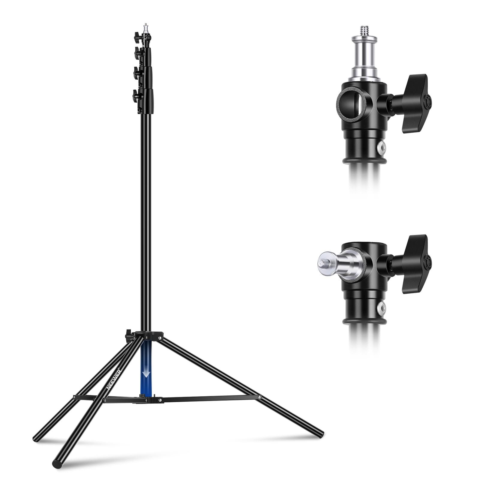 Neewer ST-400AC 4m Lichtstativ, Luftgepolstertes Heavy Duty Metallstativ Lampenstativ (Höhenverstellbar 137–400cm, Tragfähigkeit: 3kg, für Fotografie Lampen)