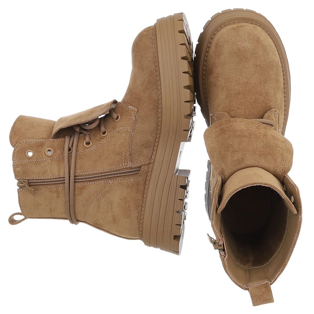 Ital-Design Robuste Damen Freizeitboots mit markanter Sohle Schnürstiefelet günstig online kaufen