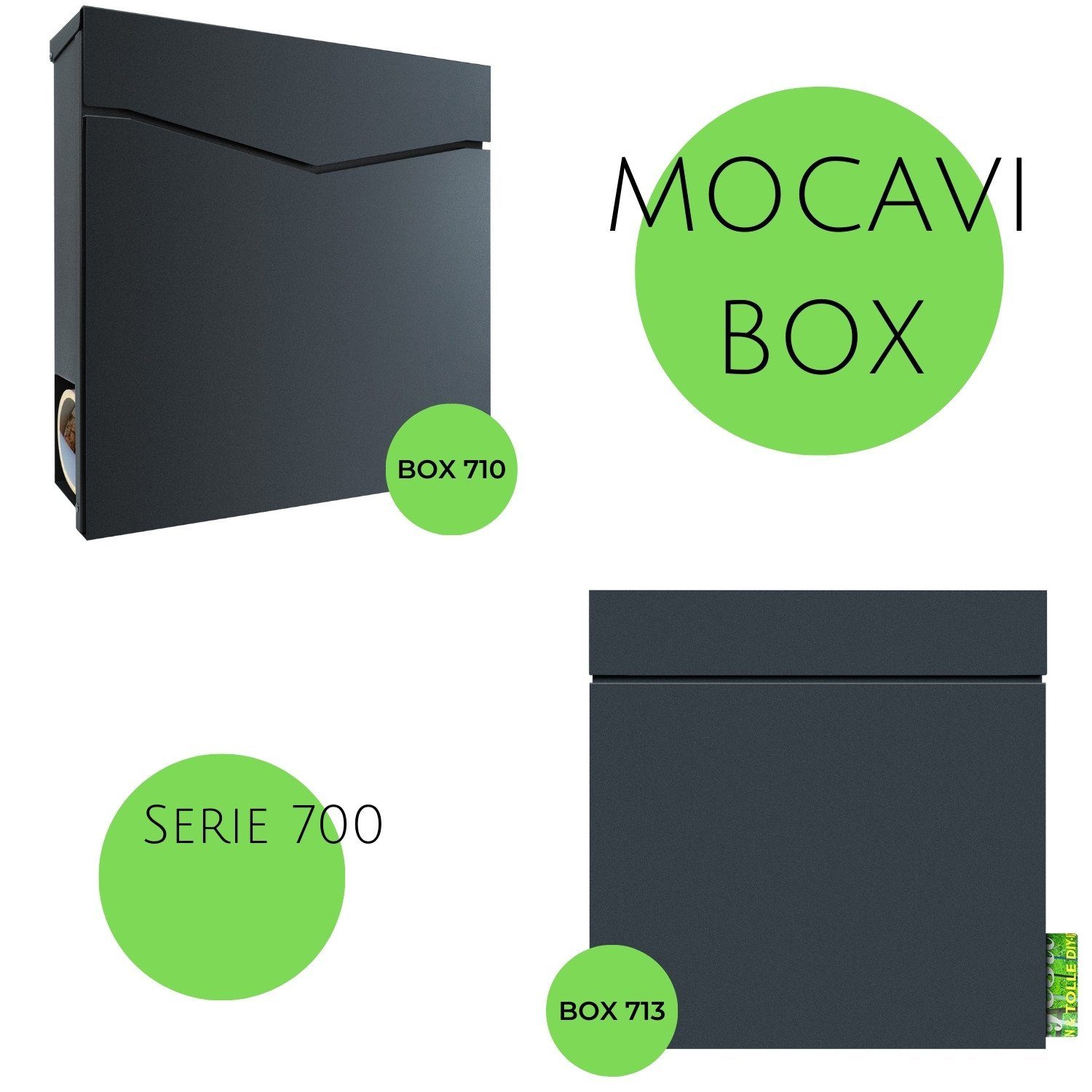 MOCAVI Briefkasten Zeitungsfach Box Briefkasten MOCAVI mit 715 integriert anthrazit
