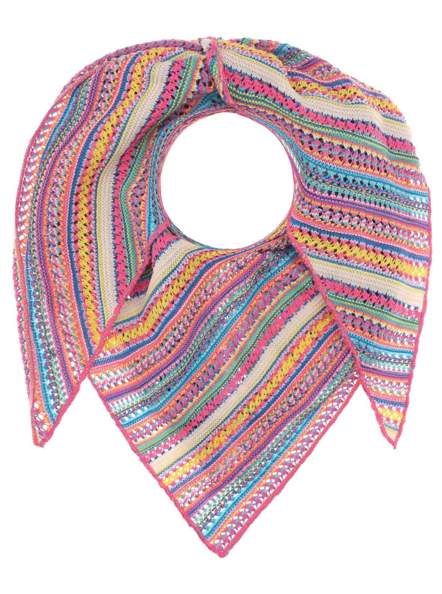 Zwillingsherz Dreieckstuch "Hippie", buntes Muster, Strick, wärmend günstig online kaufen