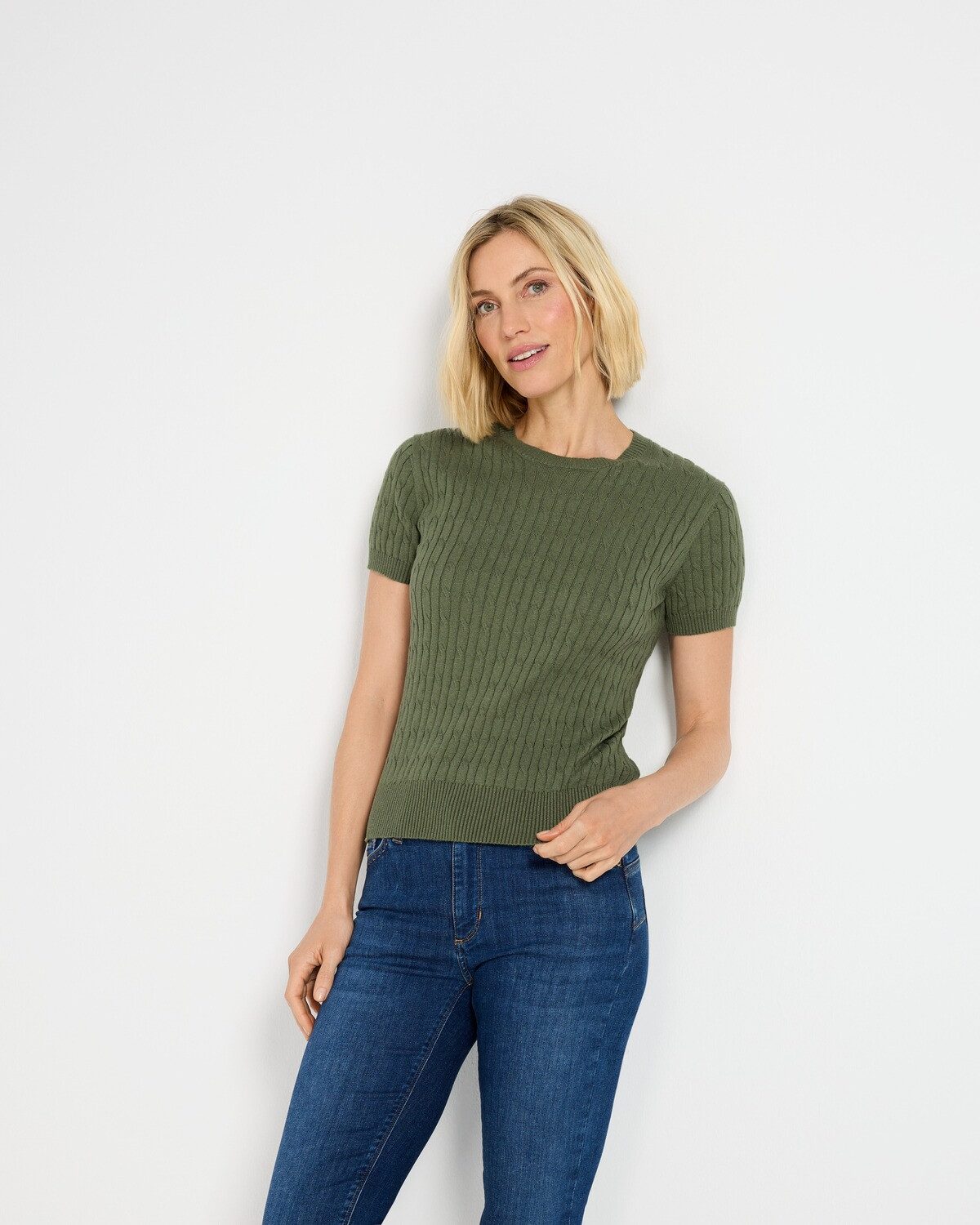 Brigitte von Schönfels Strickpullover Kurzarm-Pullover