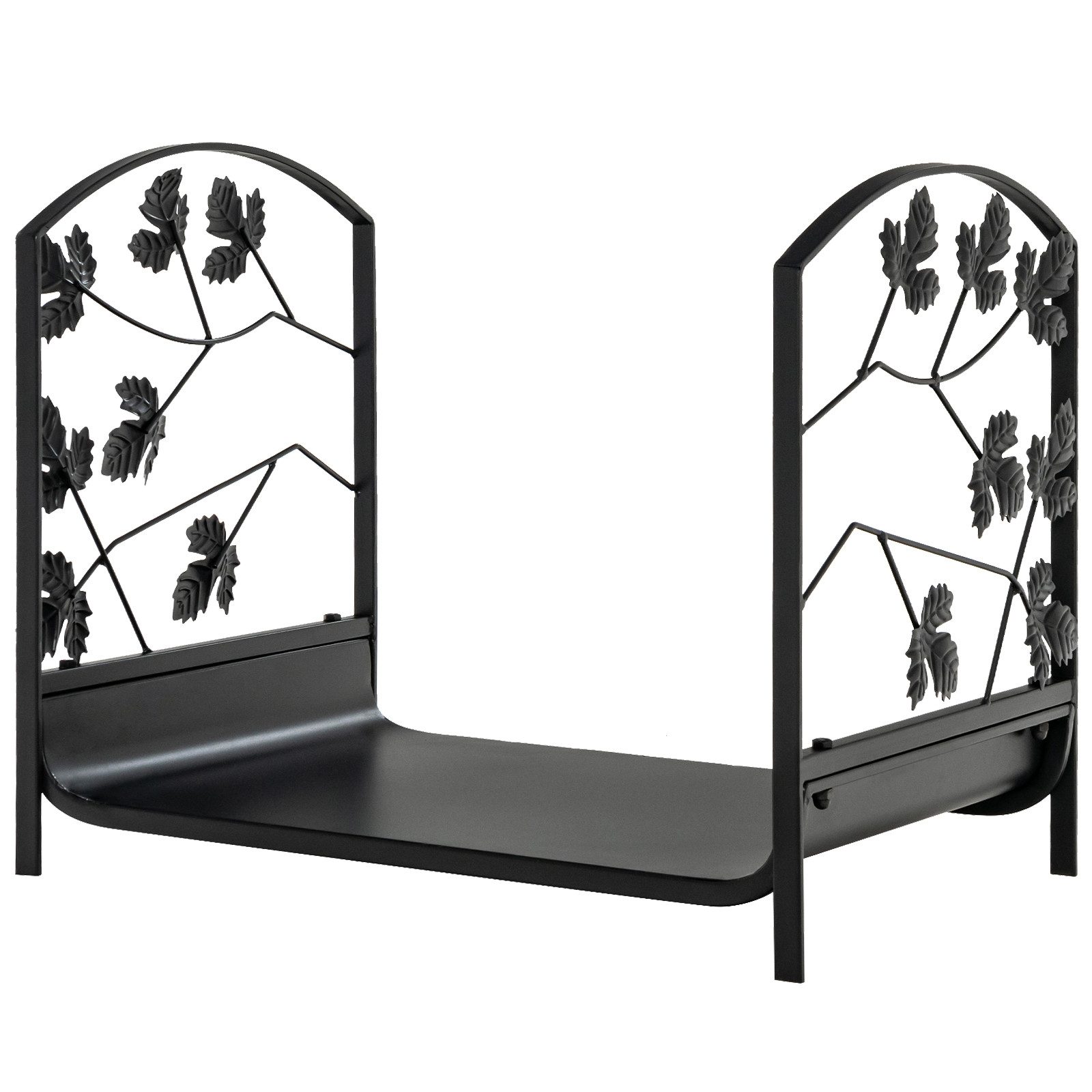 COSTWAY Kaminholzregal Metall, mit Sockel & Griffen, bis 150kg