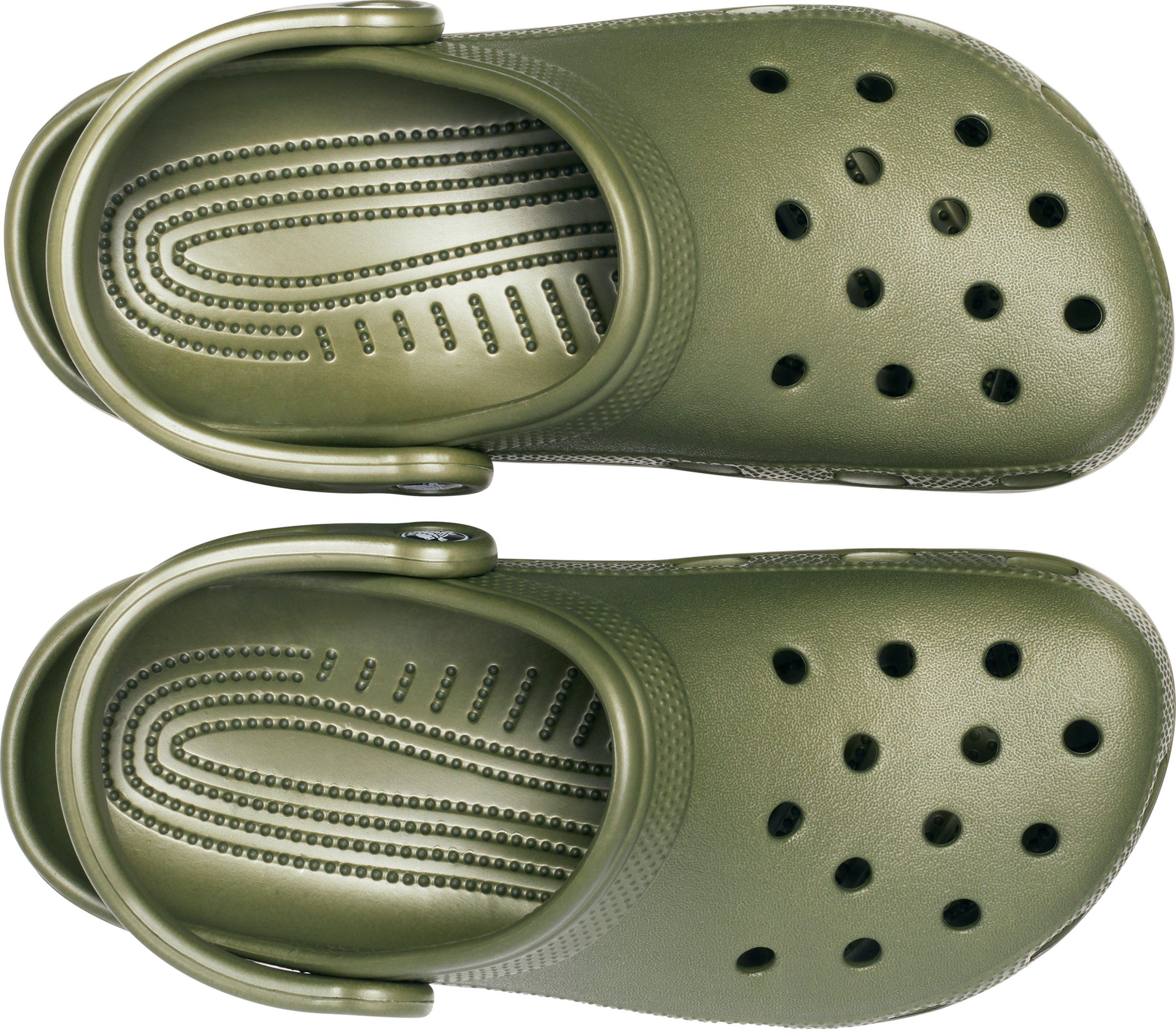 Crocs Classic mit typischem khaki Clog Logo