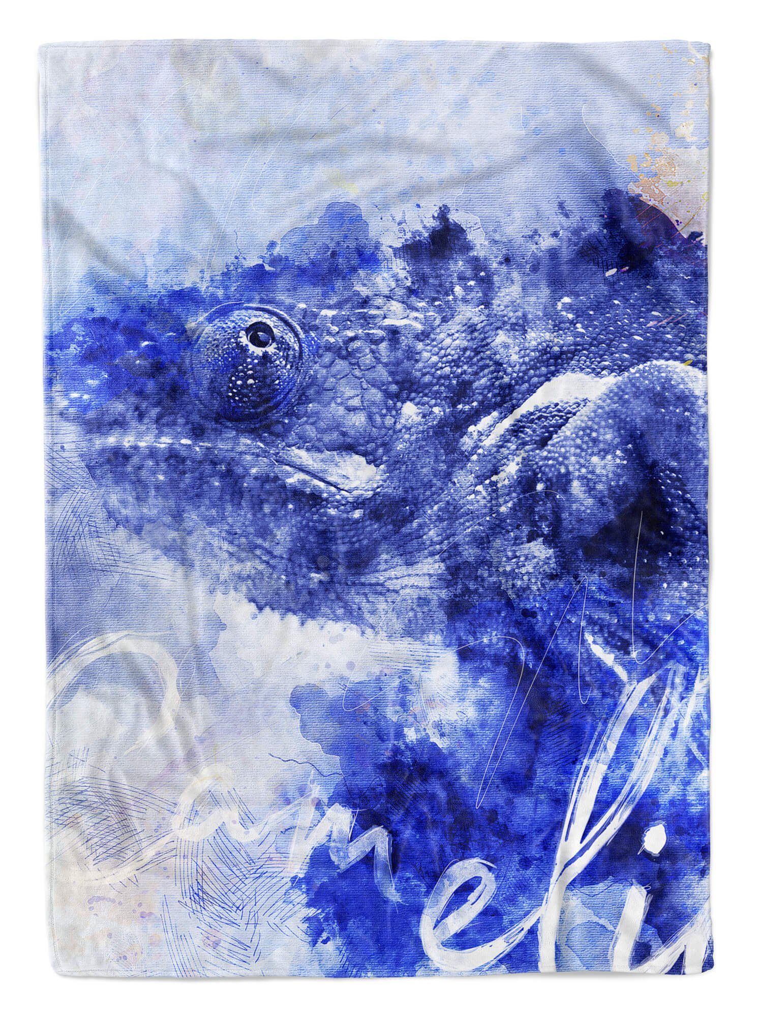 Camelion Strandhandtuch Baumwolle-Polyester-Mix Art Kunstvoll Saunatuch Handtücher Sinus (1-St), Tier Mo, Handtuch Kuscheldecke Serie SplashArt Handtuch