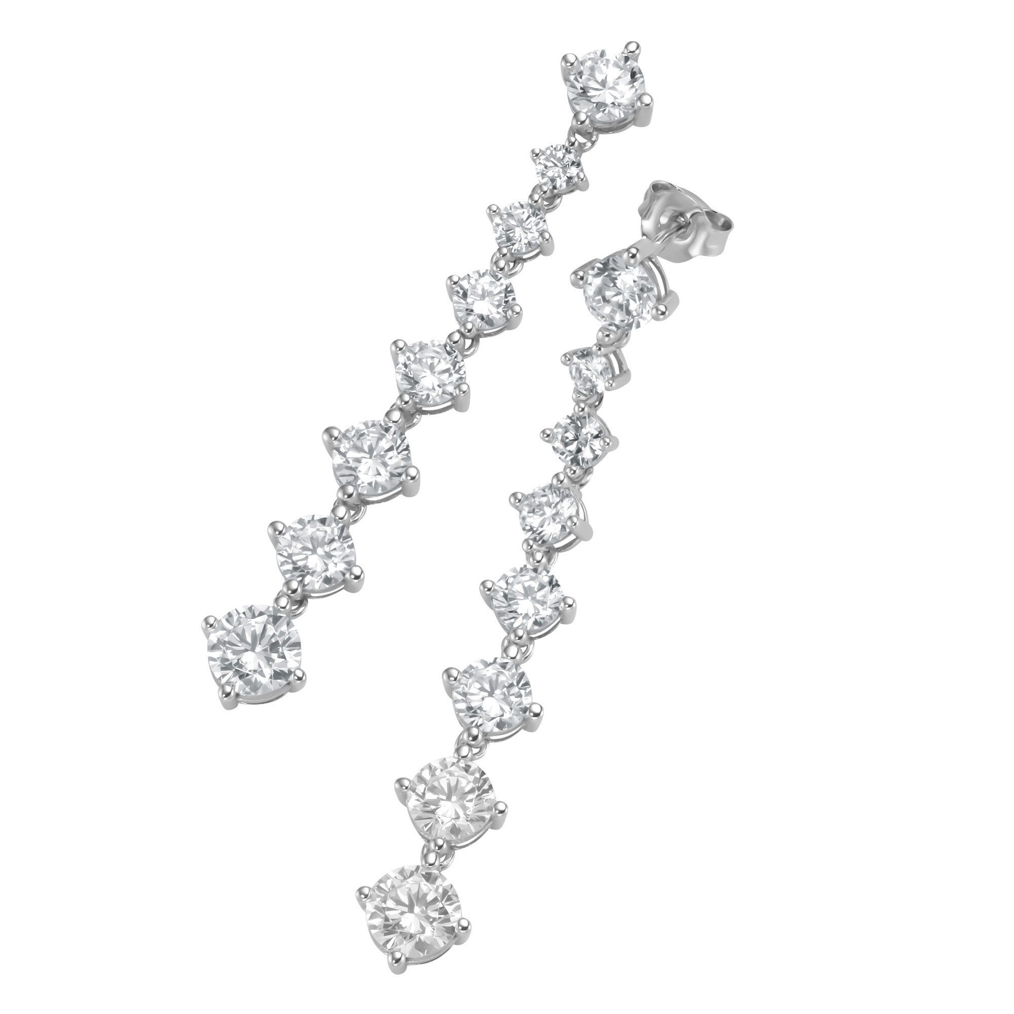 GIORGIO MARTELLO MILANO Paar Ohrhänger mit Zirkonia oder schwarzem Spinell, Silber 925/-