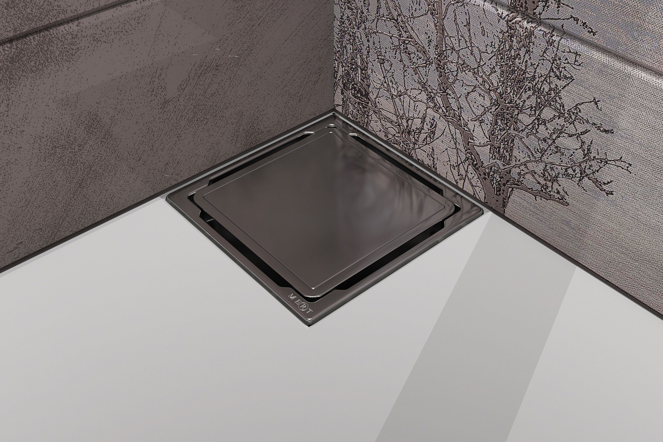 MERT Bodenablauf Duschablauf 110x110 mm mit Glasabdeckung, flach – Bild 2 von 3