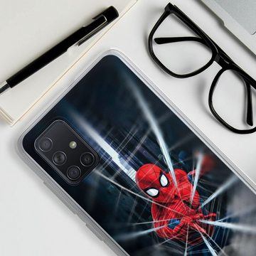 DeinDesign Handyhülle Marvel Kinofilm Spider-Man Webs In Action, Samsung Galaxy A71 Silikon Hülle Bumper Case Handy Schutzhülle