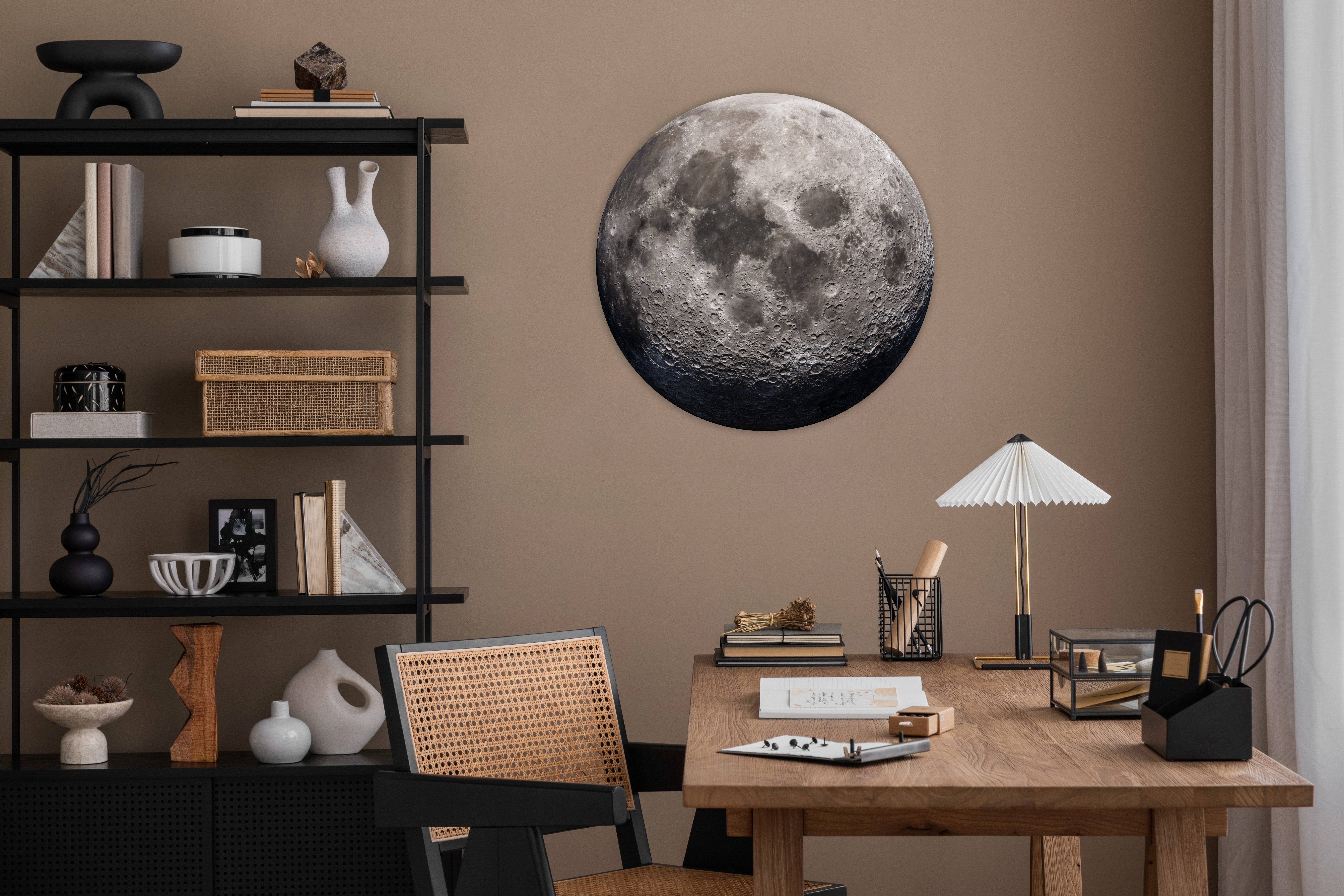 OTTO home Wandtattoo 3D Wandtattoo Mond grau selbstklebend (1 St), Mondbild grau