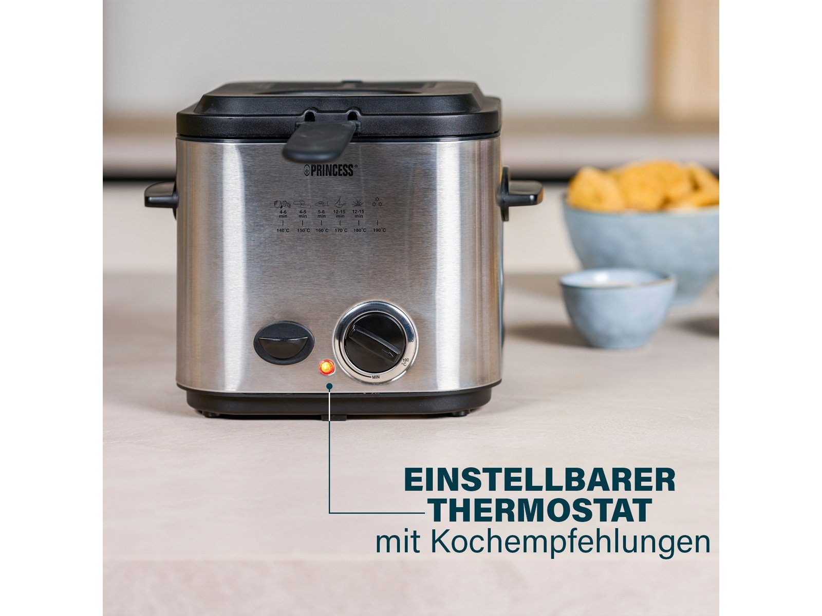 840 W, 6 Fritteuse, Fondue-Set 2in1 Käse, Fleisch, Liter 1,2 PRINCESS für Gabeln Schokobrunnen,