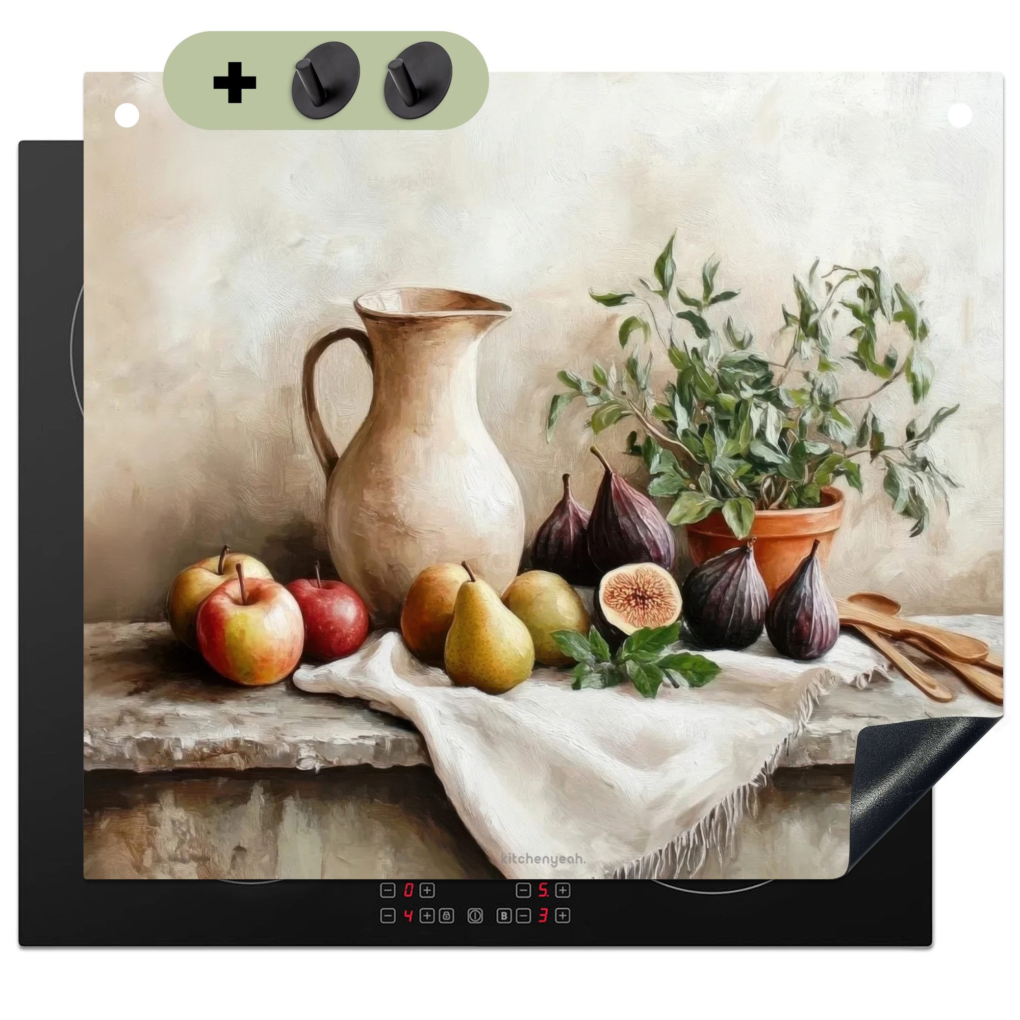 KitchenYeah Küchenrückwand Obst - Kräuter - Landschaft - Stilleben, (1-tlg), Abdeckplatte für Ceranfeld, Herd Spritzschutz, 60x50 cm