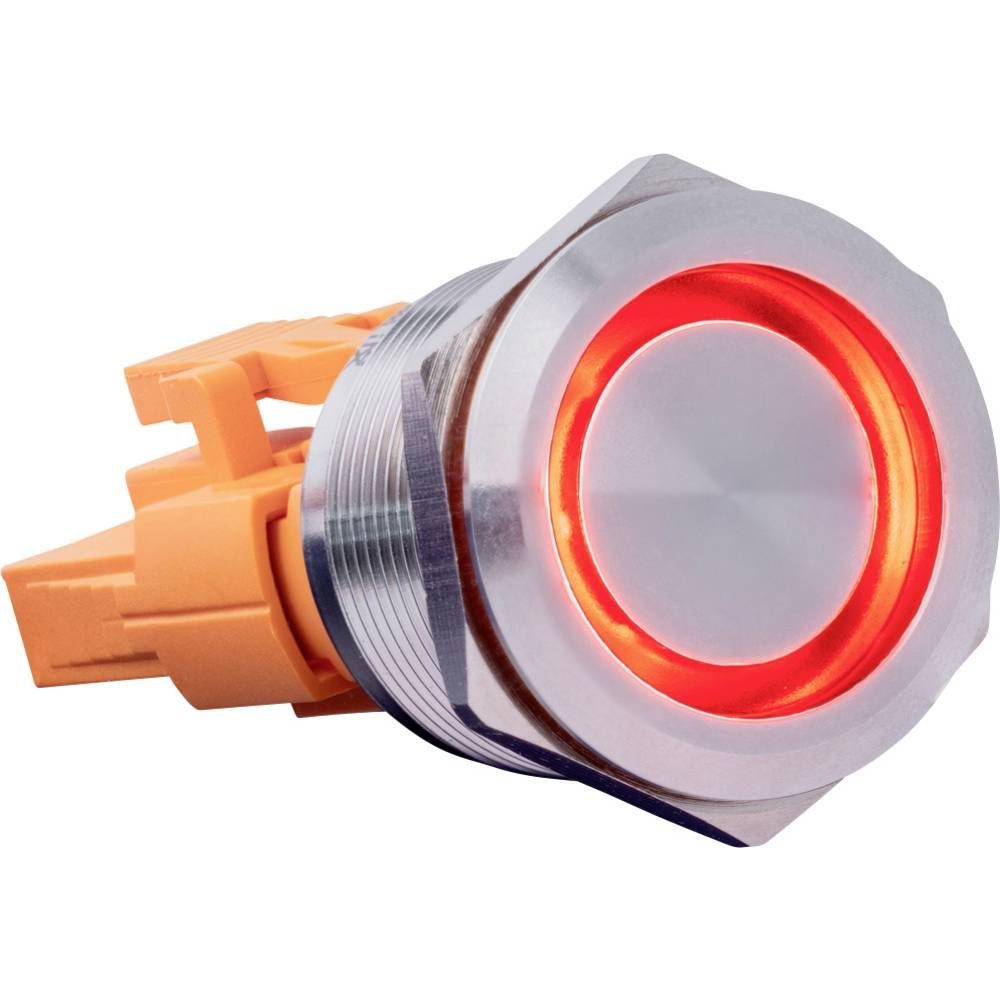 Schalter Stahltaster mit Mikroschalter, rastend, LED