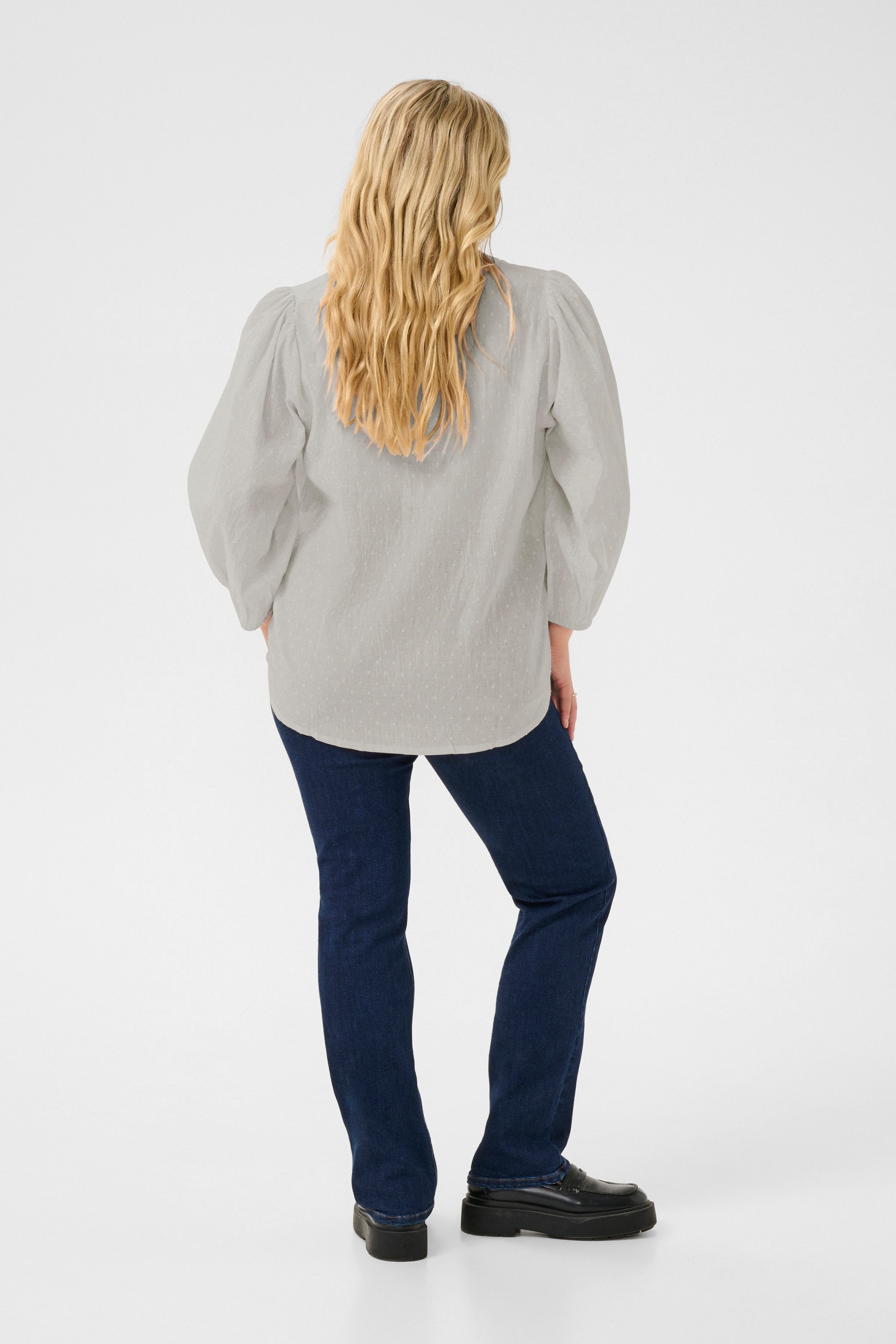 KAFFE Curve Langarmbluse Langarm-Bluse KCsilla Große Größen