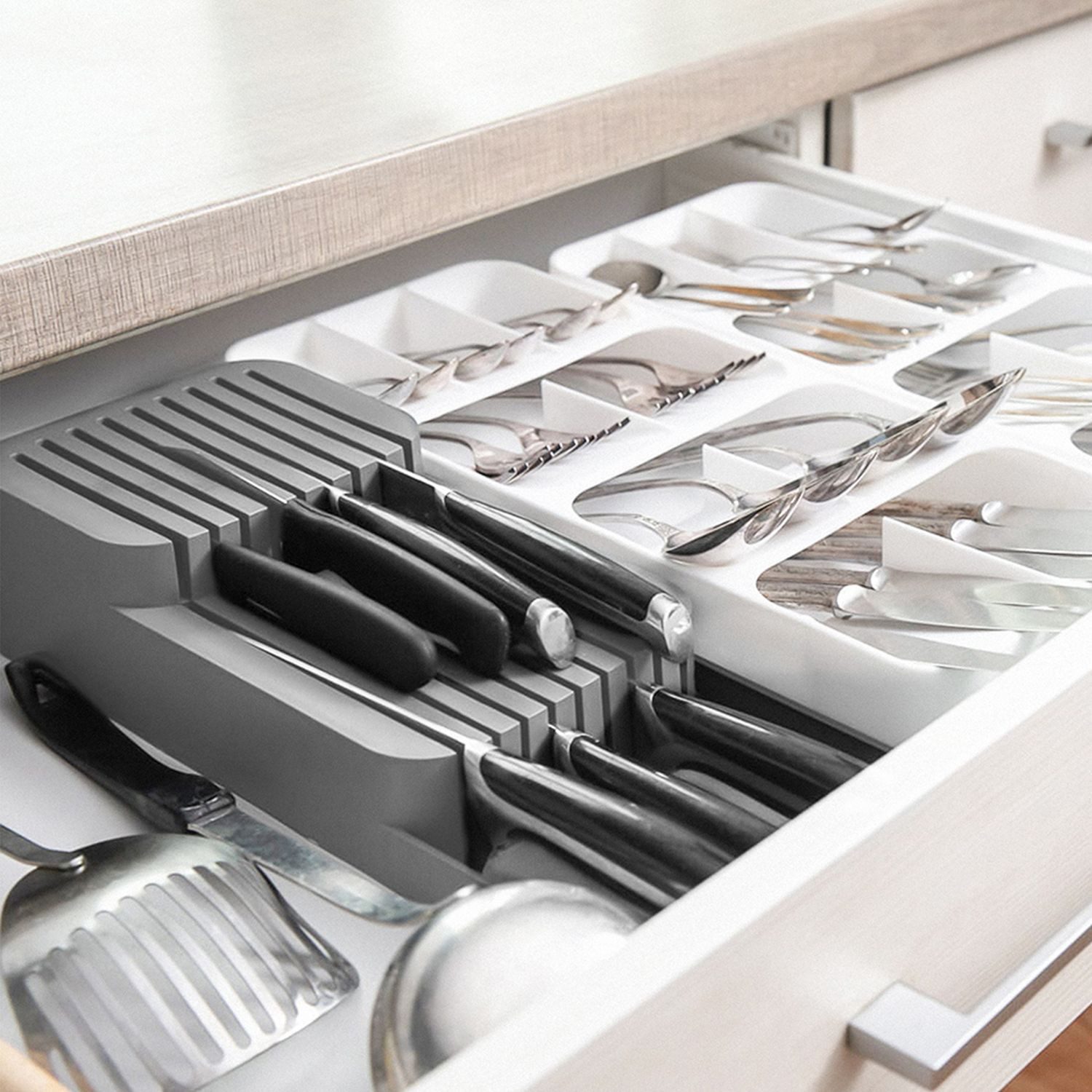 FELIXLEO Besteckeinsatz Besteckeinsatz Messerblock Schublade Organizer günstig online kaufen