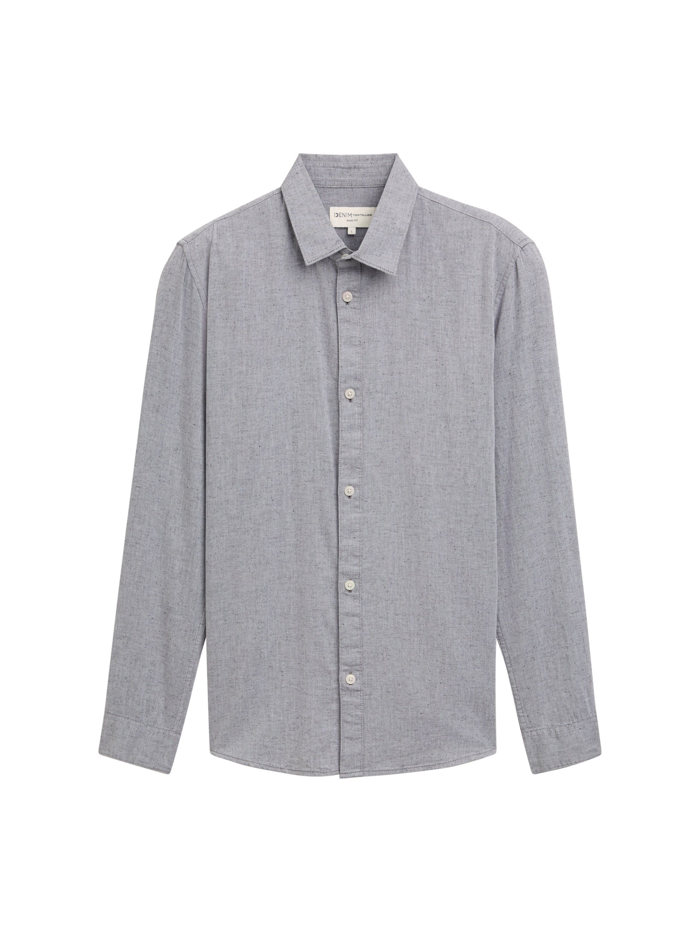 TOM TAILOR Denim Langarmhemd mit Kentkragen