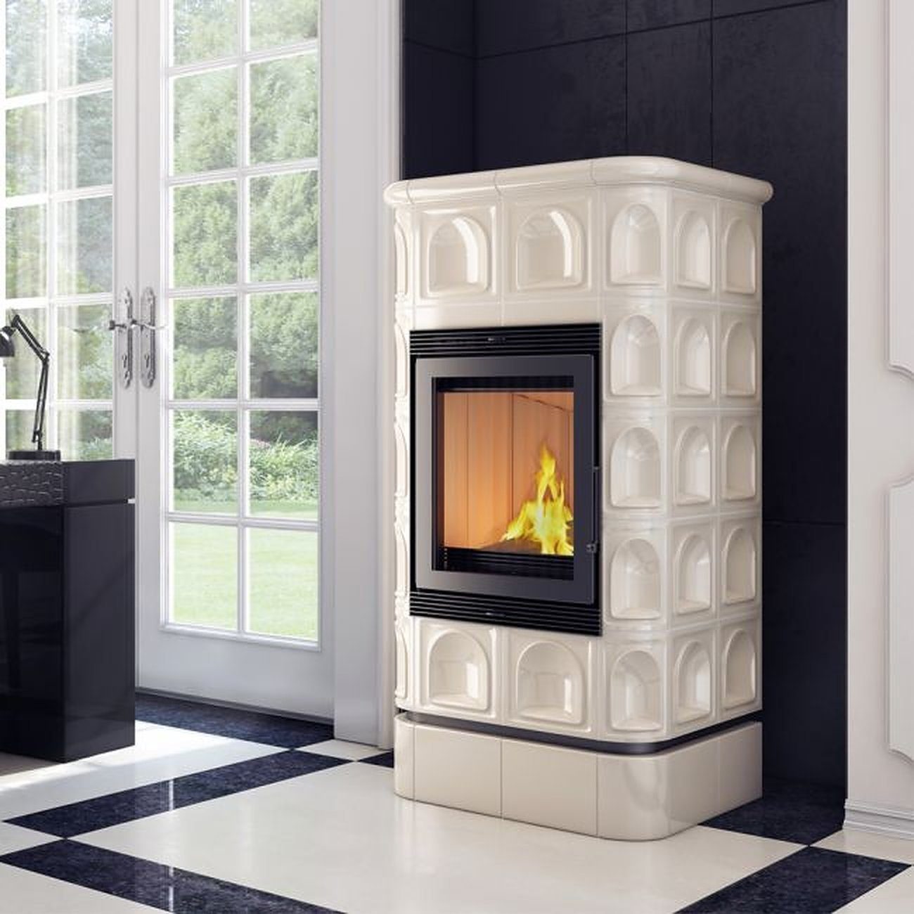 Kratki Комплекты камина Kratki Kacheofen Kamineinsatz BLANKA 8kW Creme BImSchV II