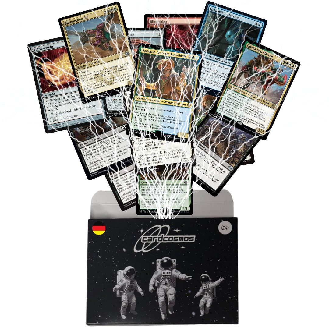 Wizards of the Coast Sammelkarte MTG Karten Deutsch – 25 bis 200 Karten inkl. Rares, Foils & 100 Hüllen