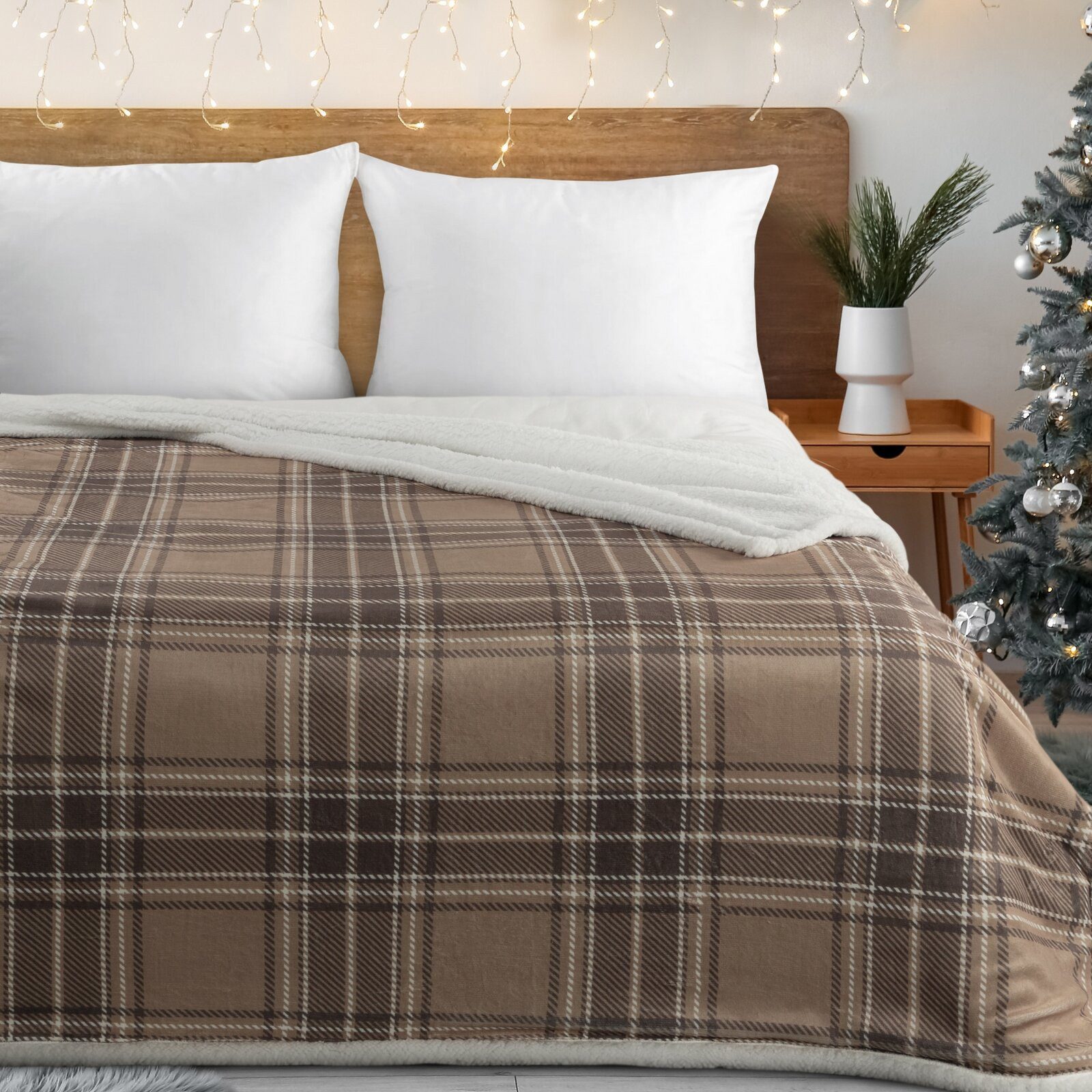 Wohndecke KAROMUSTER Winterdecke, Eurofirany, karierte Decke, warm und kuschelig, Fleecedecke 150x200 cm, Sofadecke