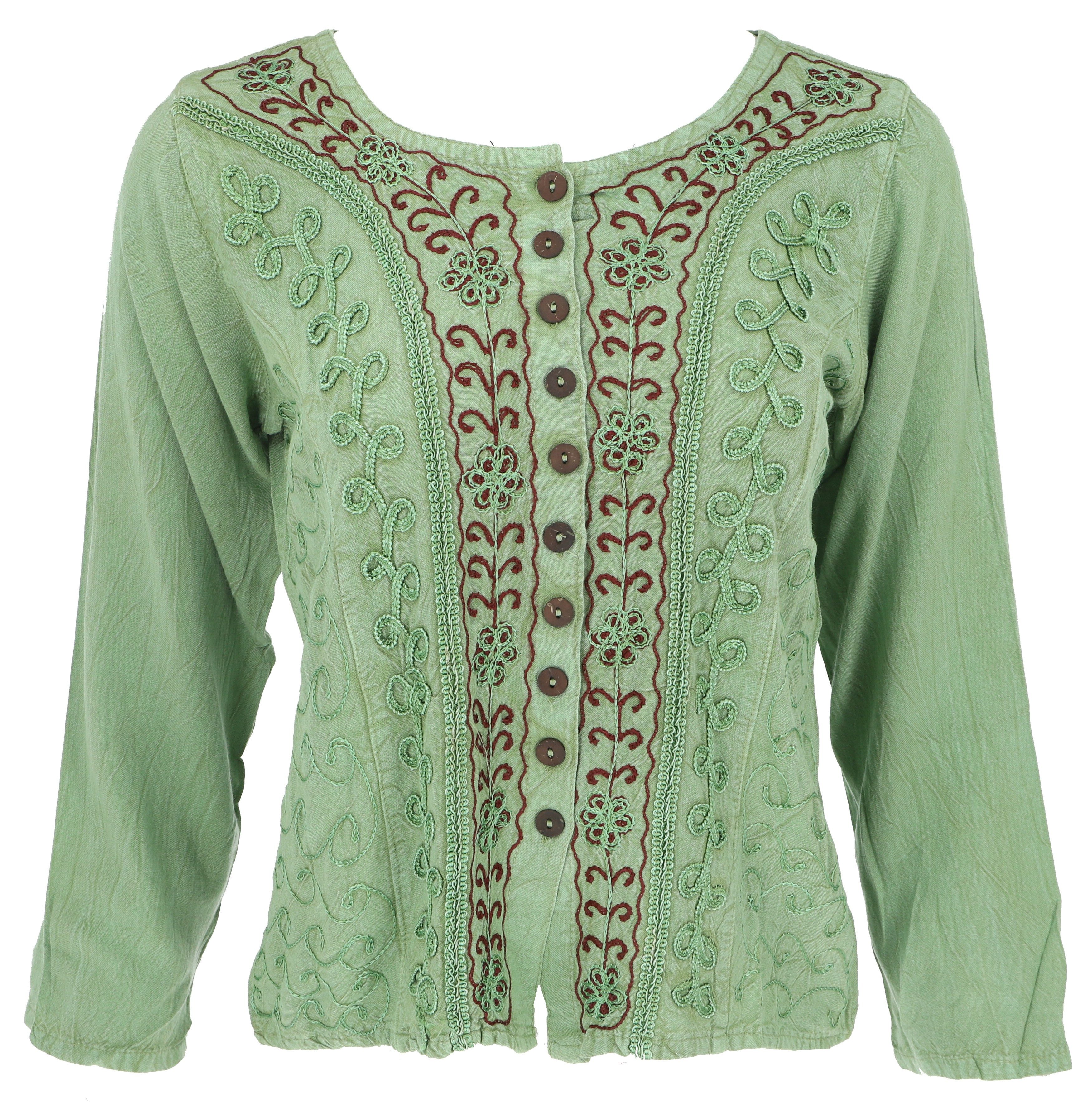 Guru-Shop Longbluse Kurzes Blusentop Boho chic, günstig online kaufen
