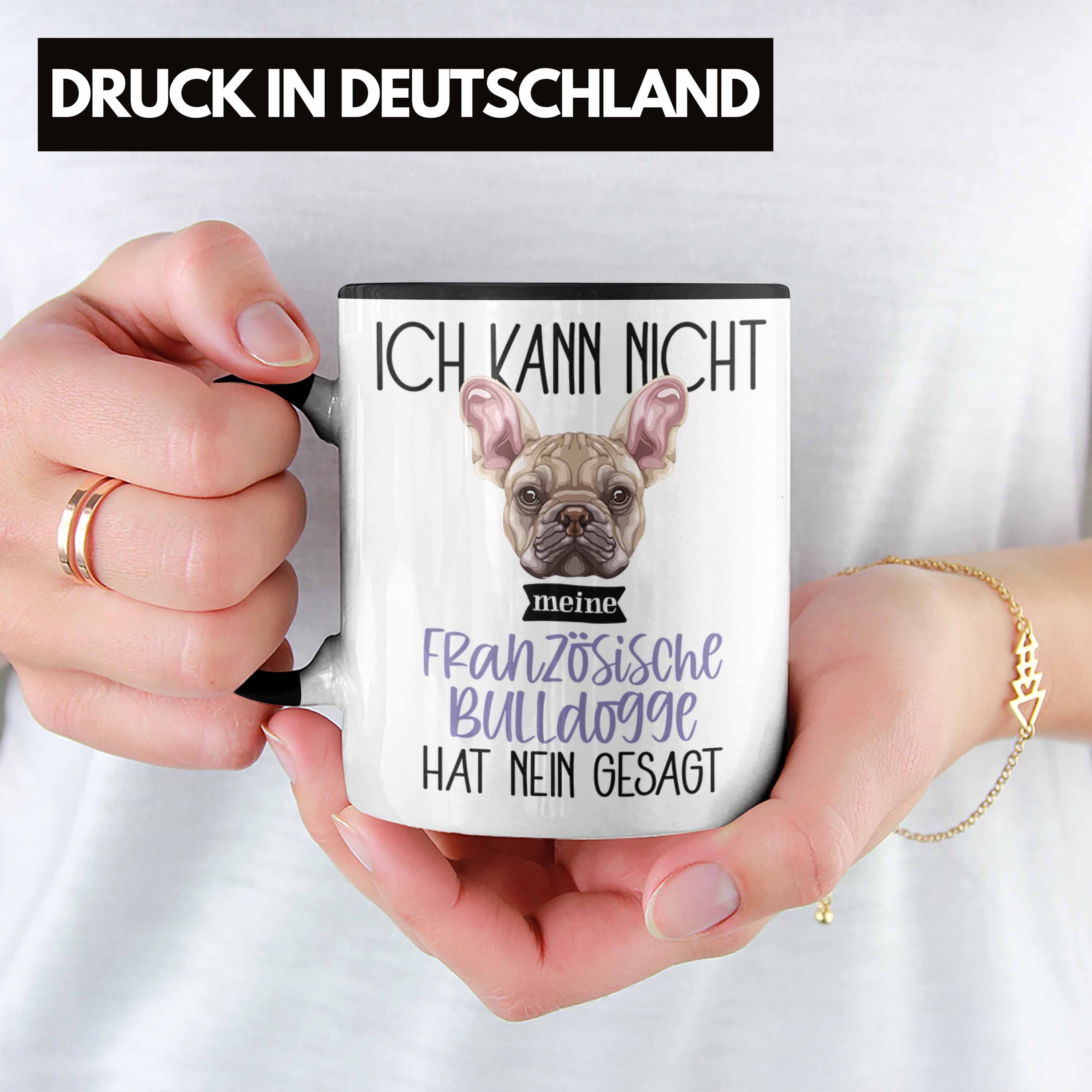 Trendation Tasse Bulldogge Schwarz Geschenk Spruch Geschen Tasse Lustiger Französische Besitzer