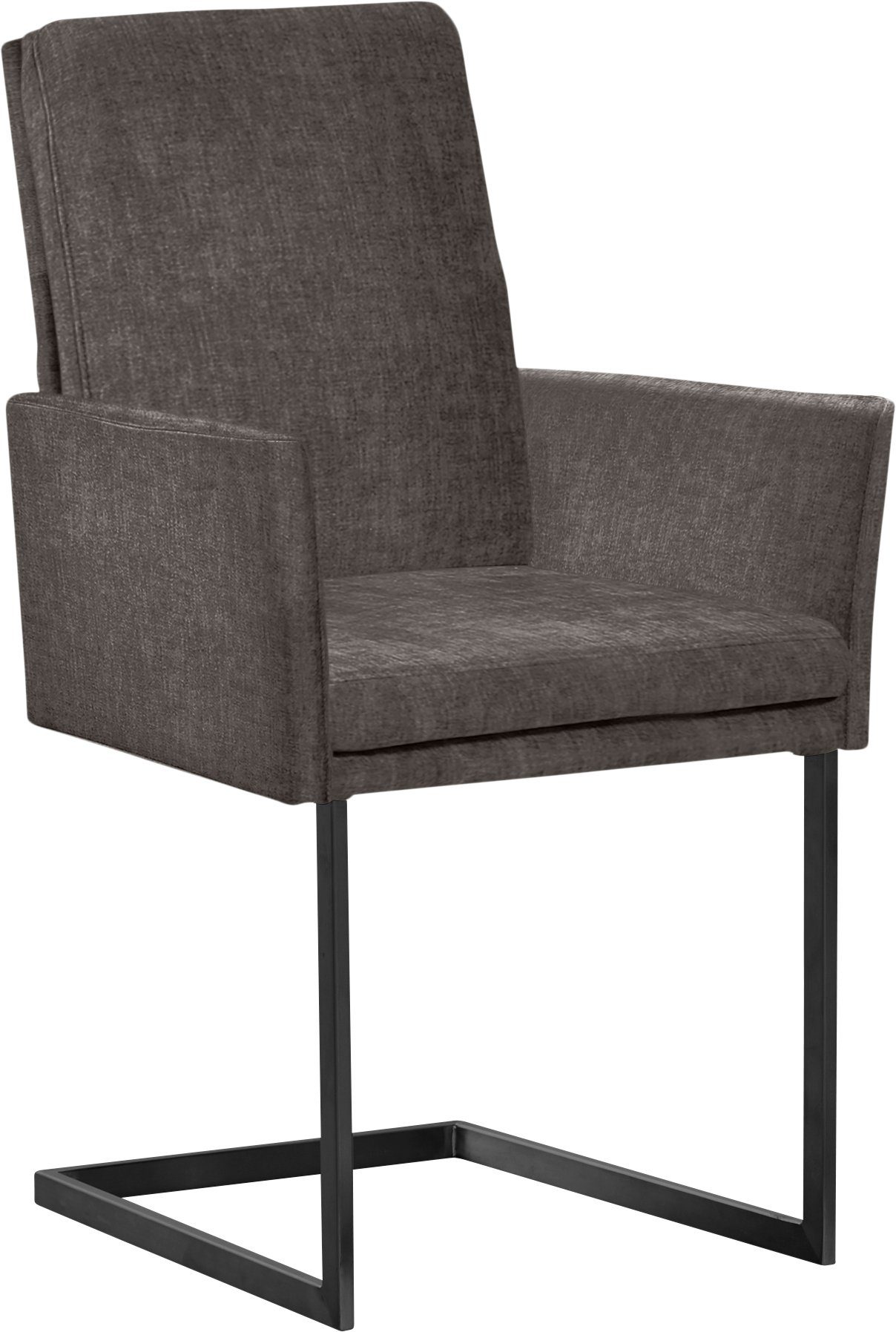 K+W Komfort & Wohnen Armlehnstuhl, stabiles Hochkantrohr, Untergestell in Edelstahloptik oder schwarz