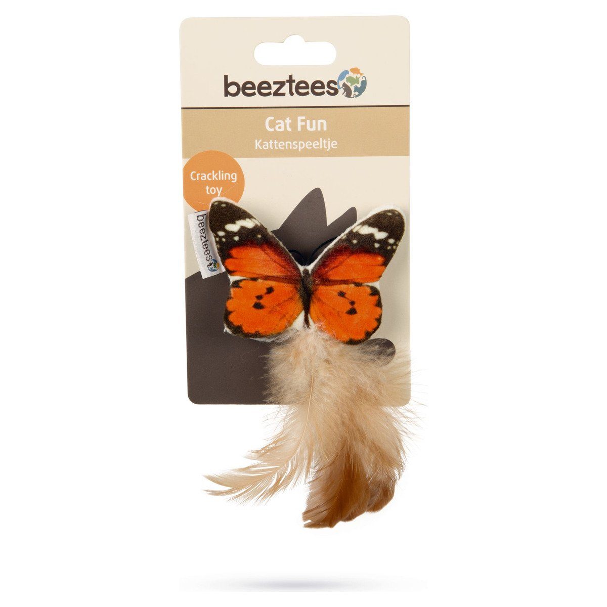 Beeztees Tierkuscheltier Katzenspielzeug Fligo Schmetterling orange günstig online kaufen